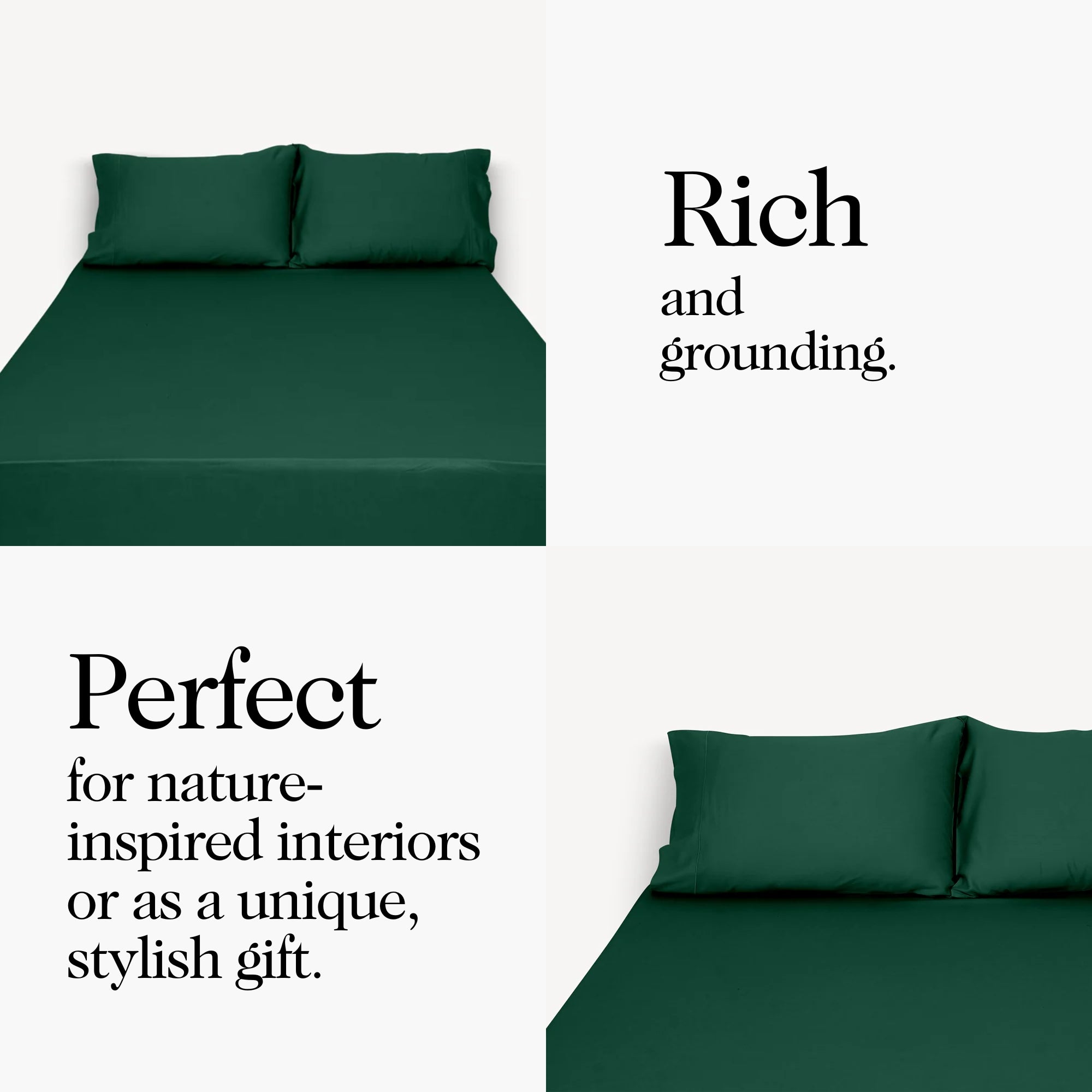 Bottle Green Solid Duvet Cover Set