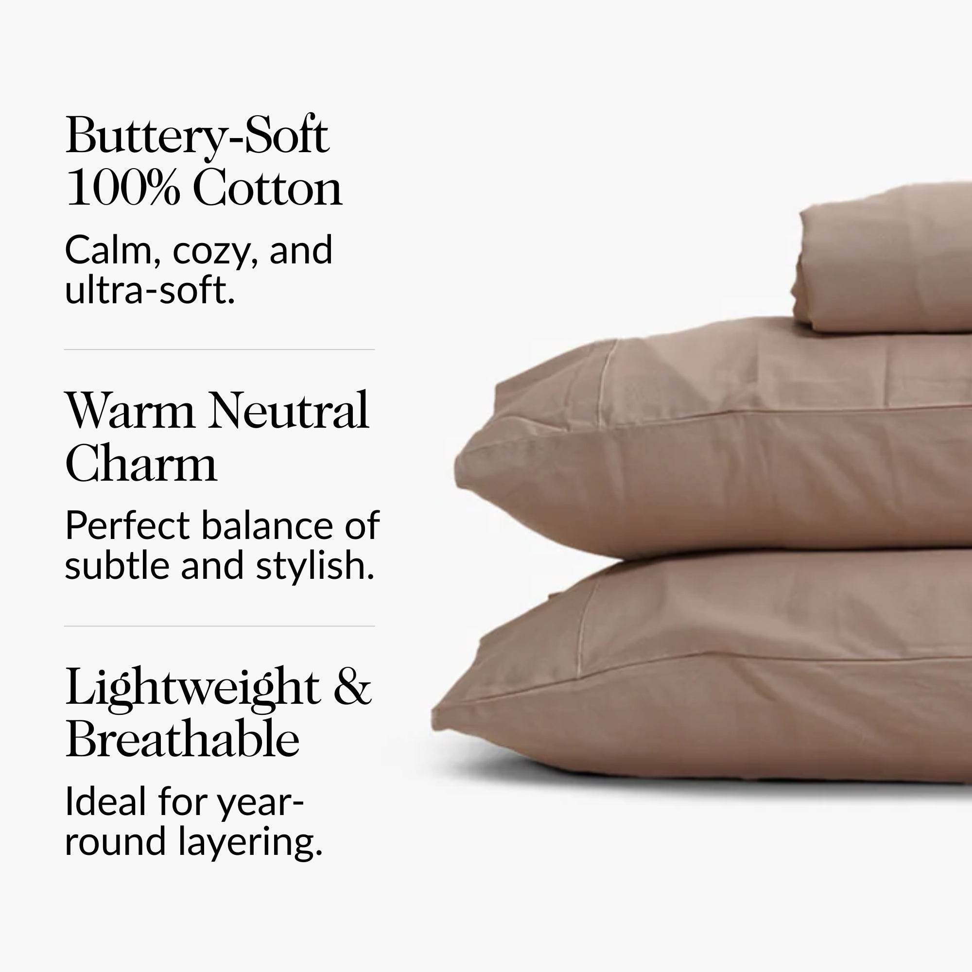 Taupe ٹھوس Duvet کور سیٹ