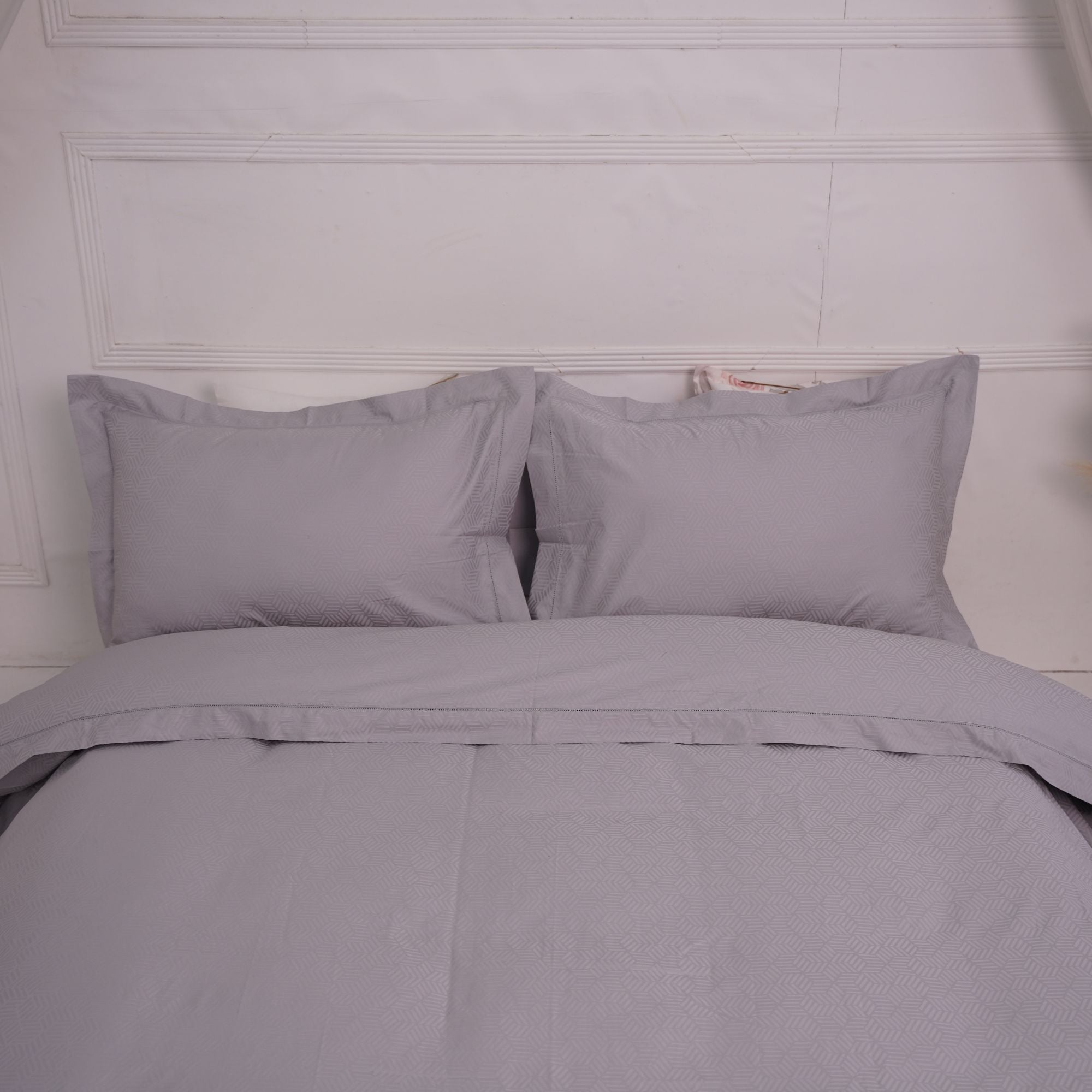 Grey Jacquard Duvet Cover Set-Luxe Edition