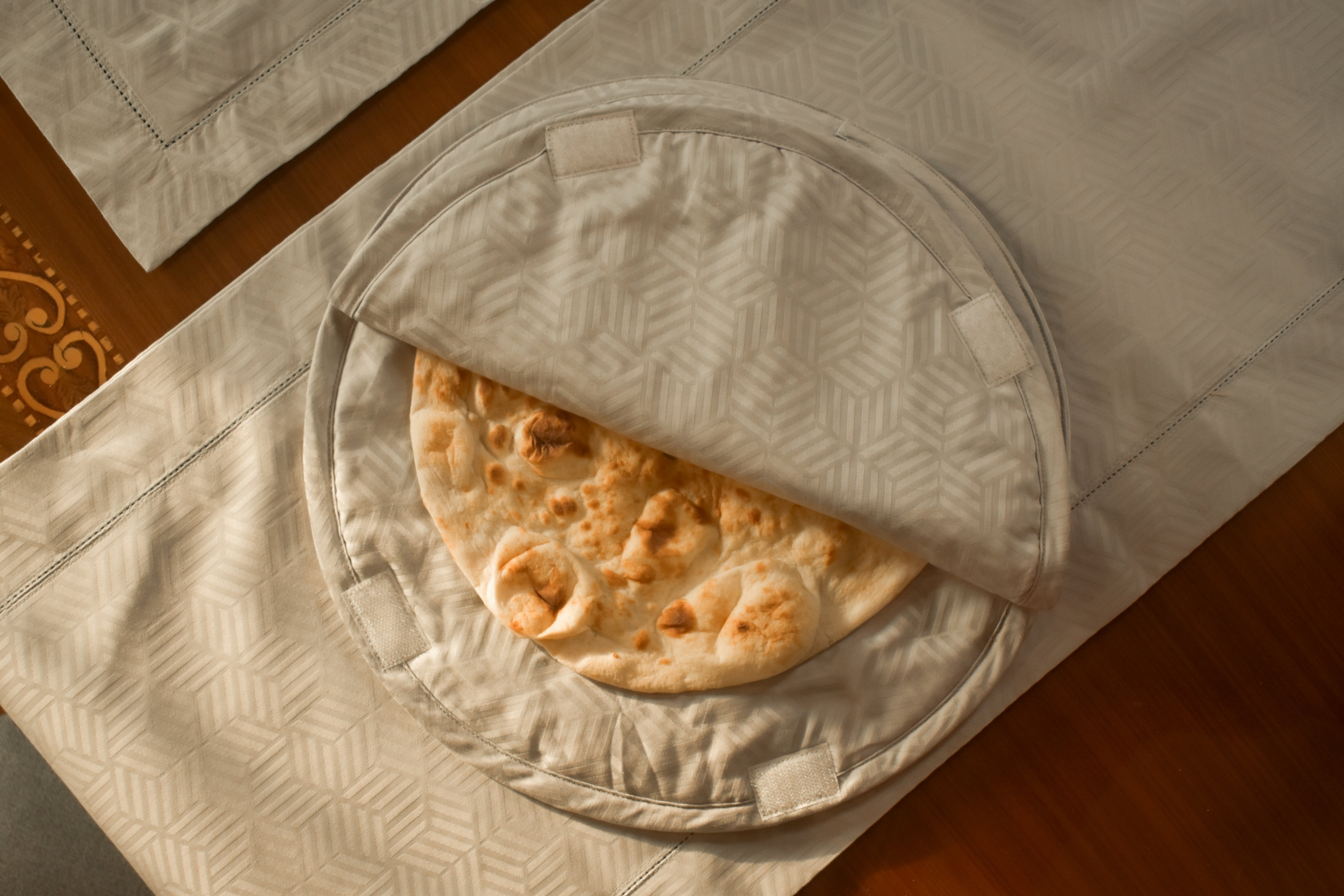 Grey Jacquard Roti Cover Luxe-Edition