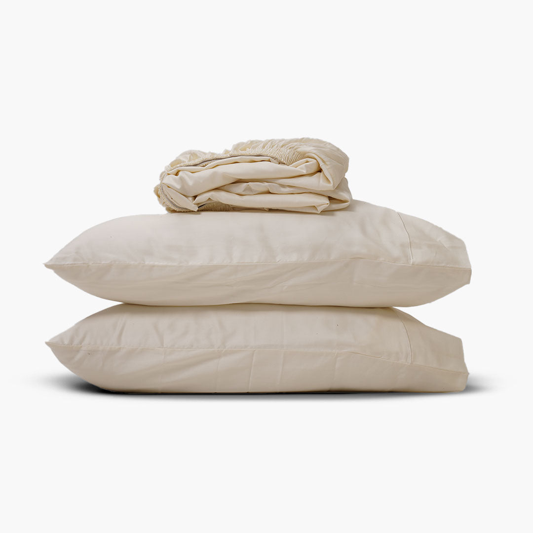 Ivory Solid Bed Sheet Set