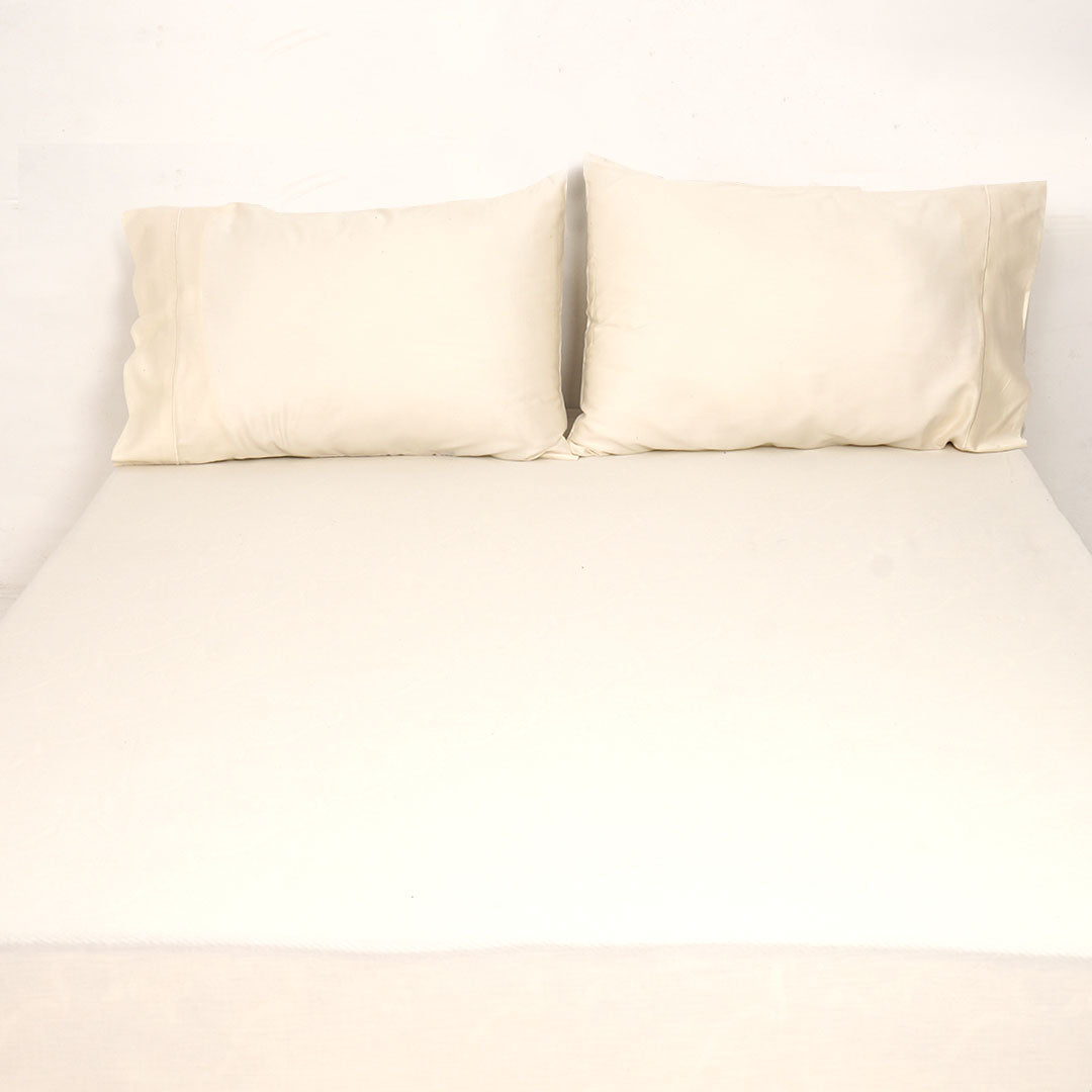 Ivory Solid Bed Sheet Set