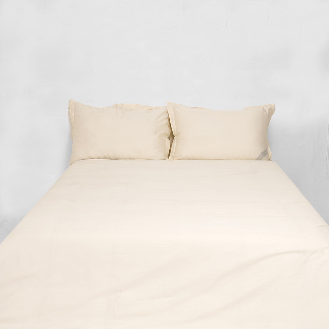 Ivory Solid Bed Sheet Set