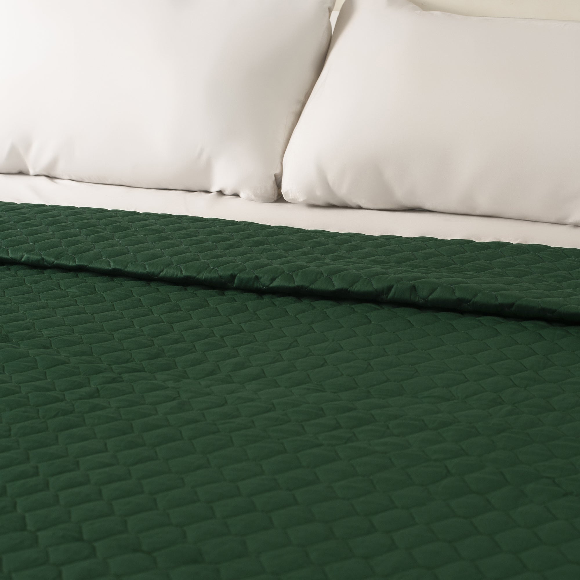 Bottle Green Bedspread - THE LINEN COMPANY