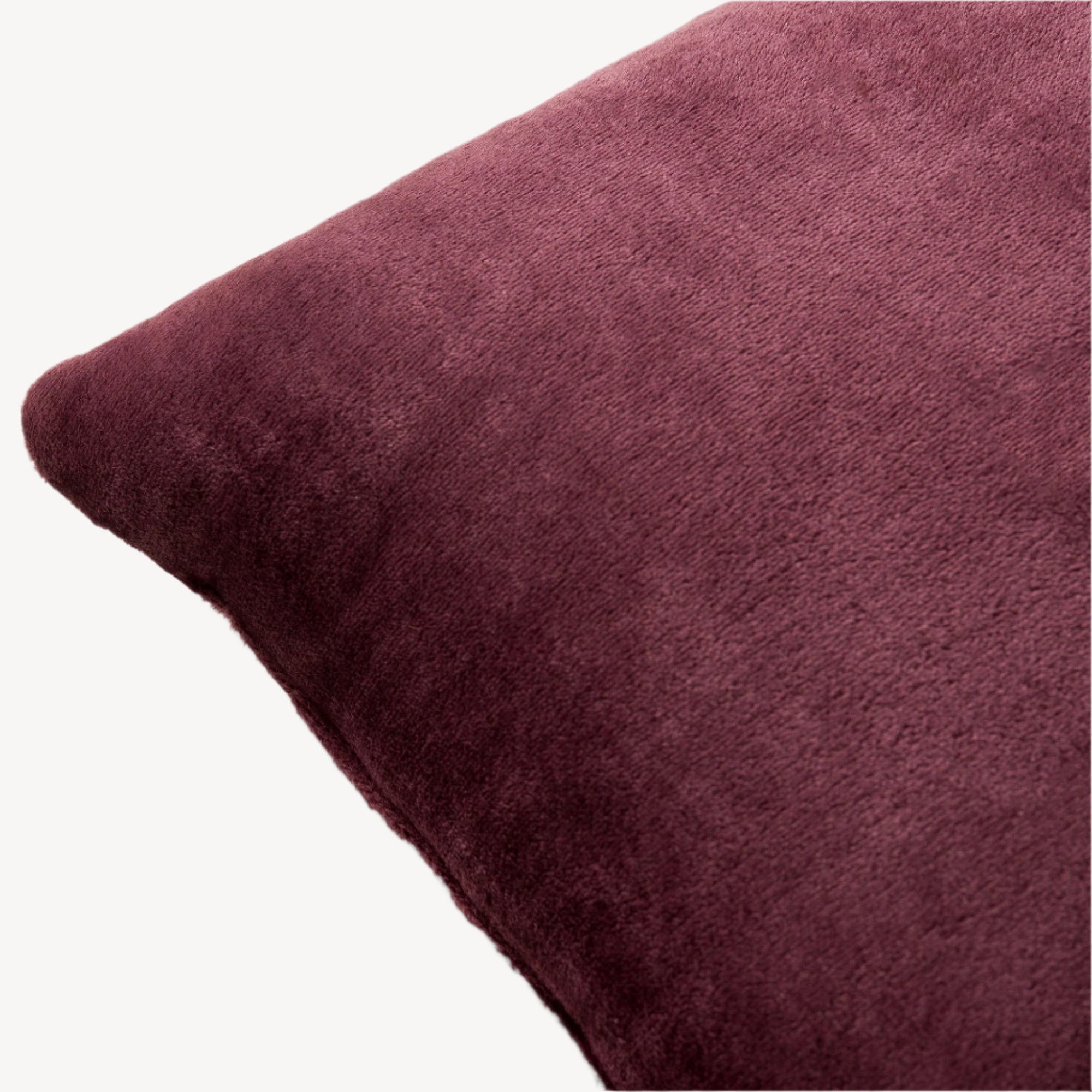 Burgundy Plush Cushion - THE LINEN COMPANY