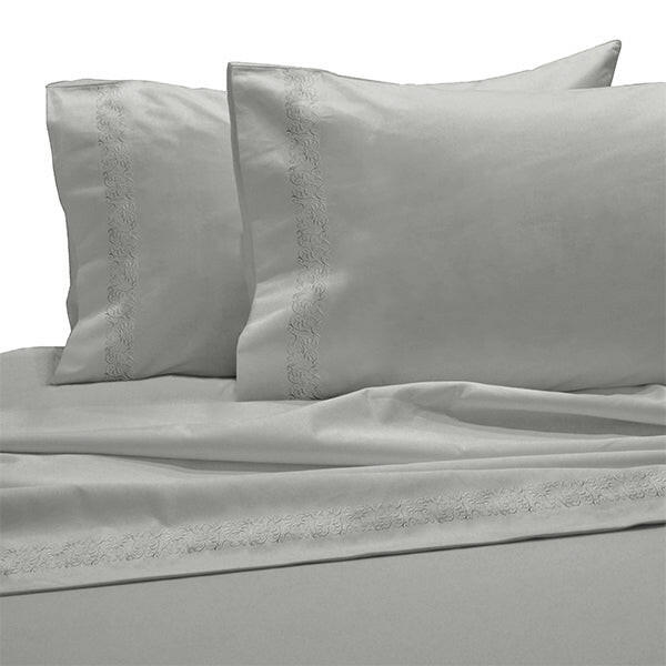 Grey 1000 Supima Swirls Bed Sheet Set - THE LINEN COMPANY