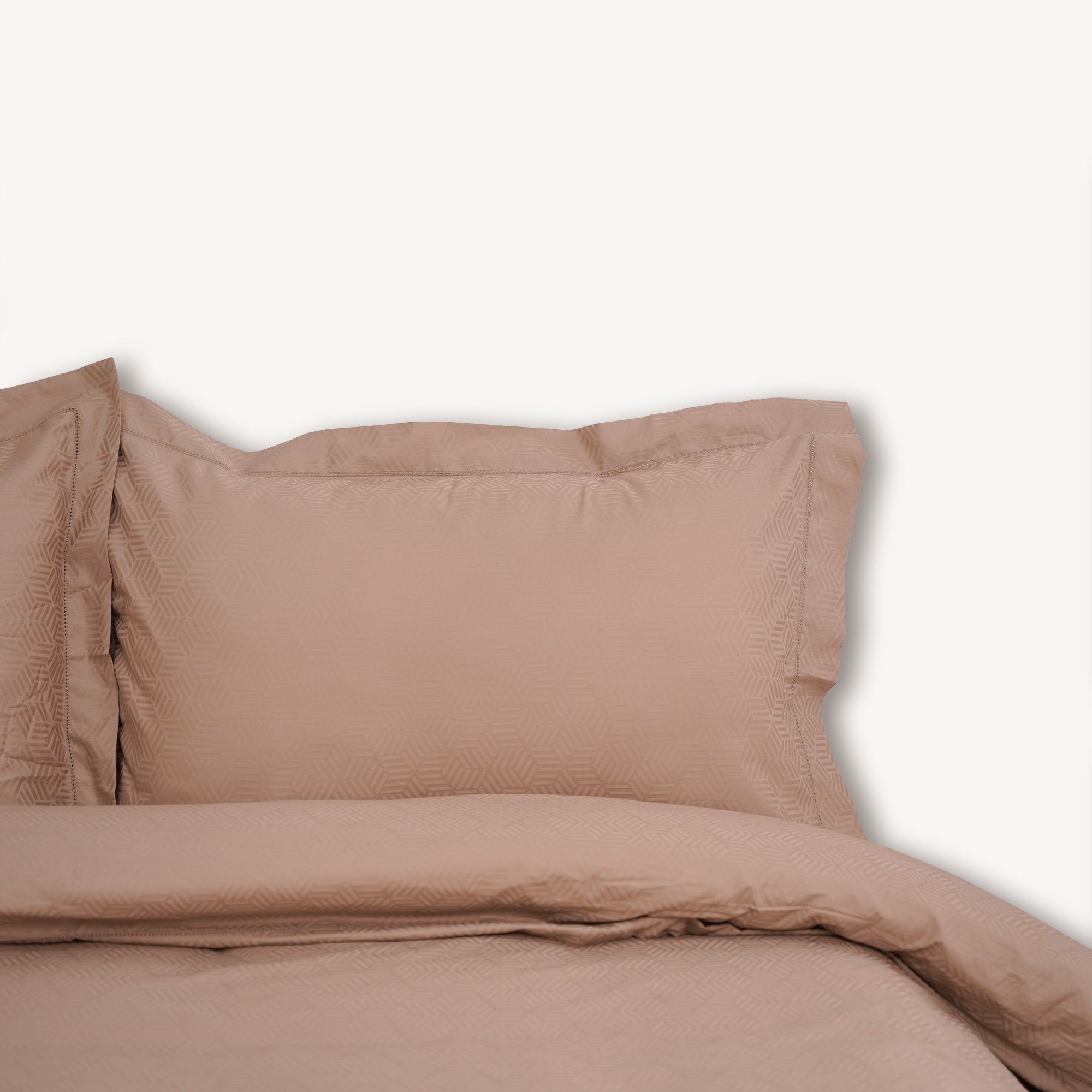 Taupe Jacquard Duvet Cover Set-Luxe Edition