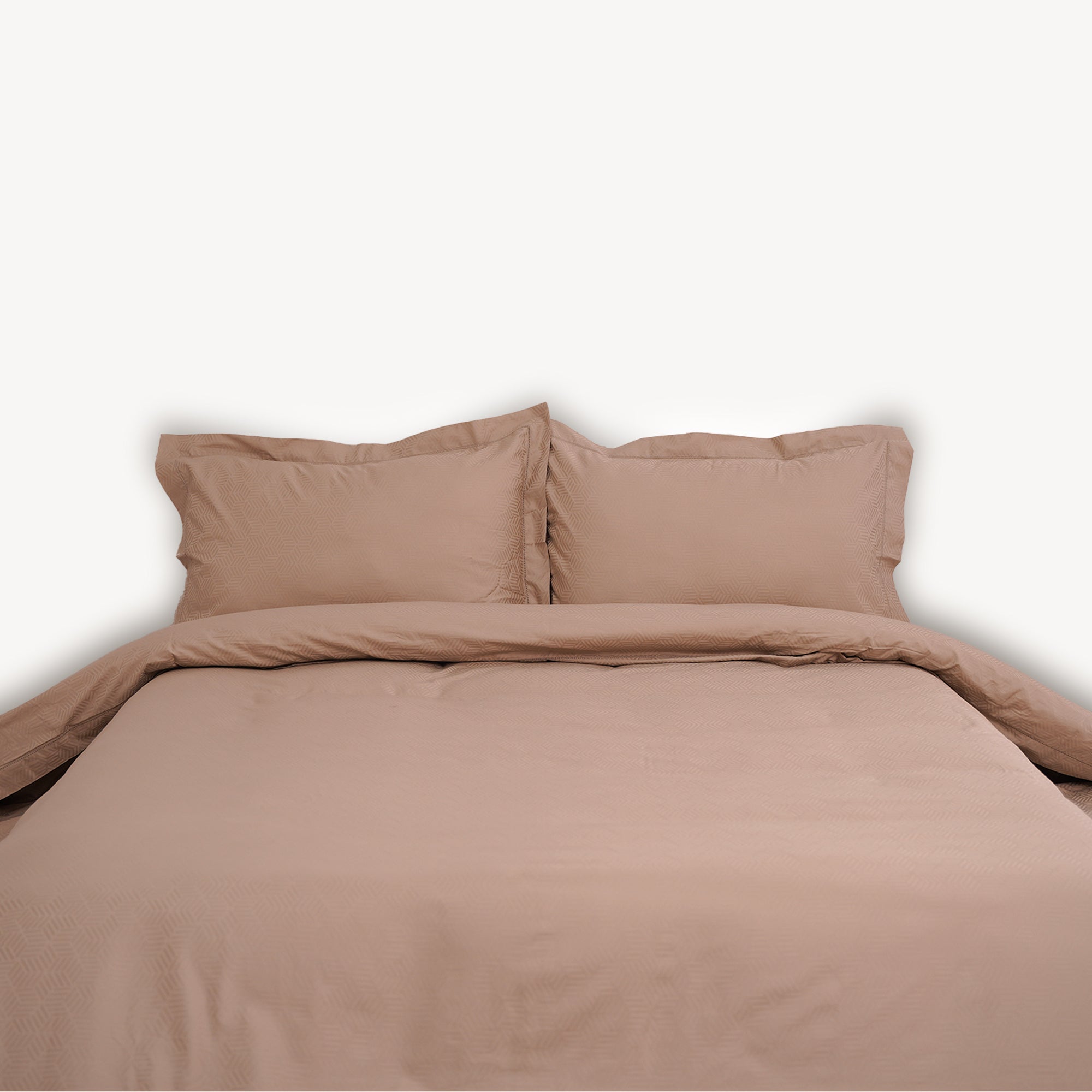 Taupe Jacquard Duvet Cover Set-Luxe Edition