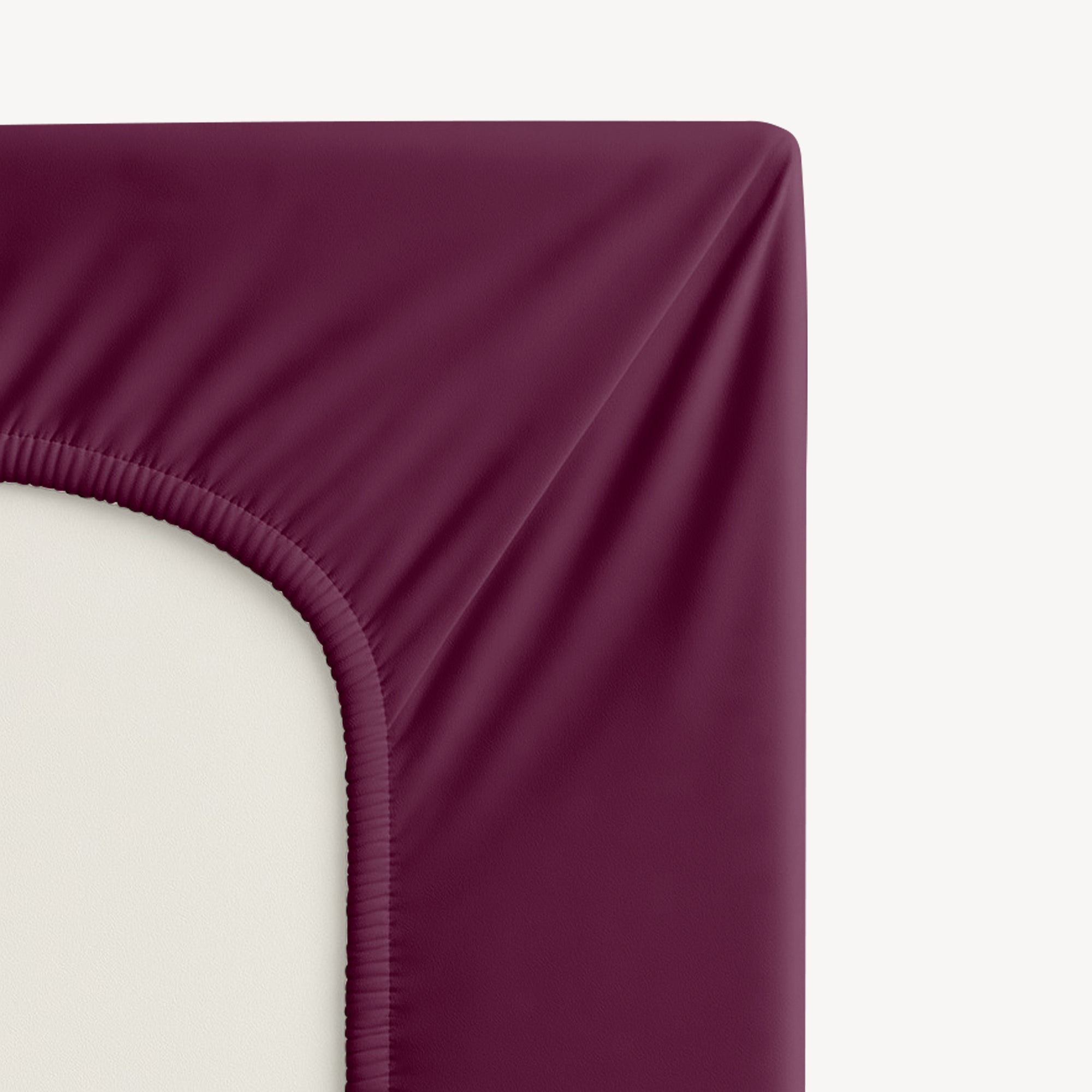 Plum Solid Bed Sheet Set