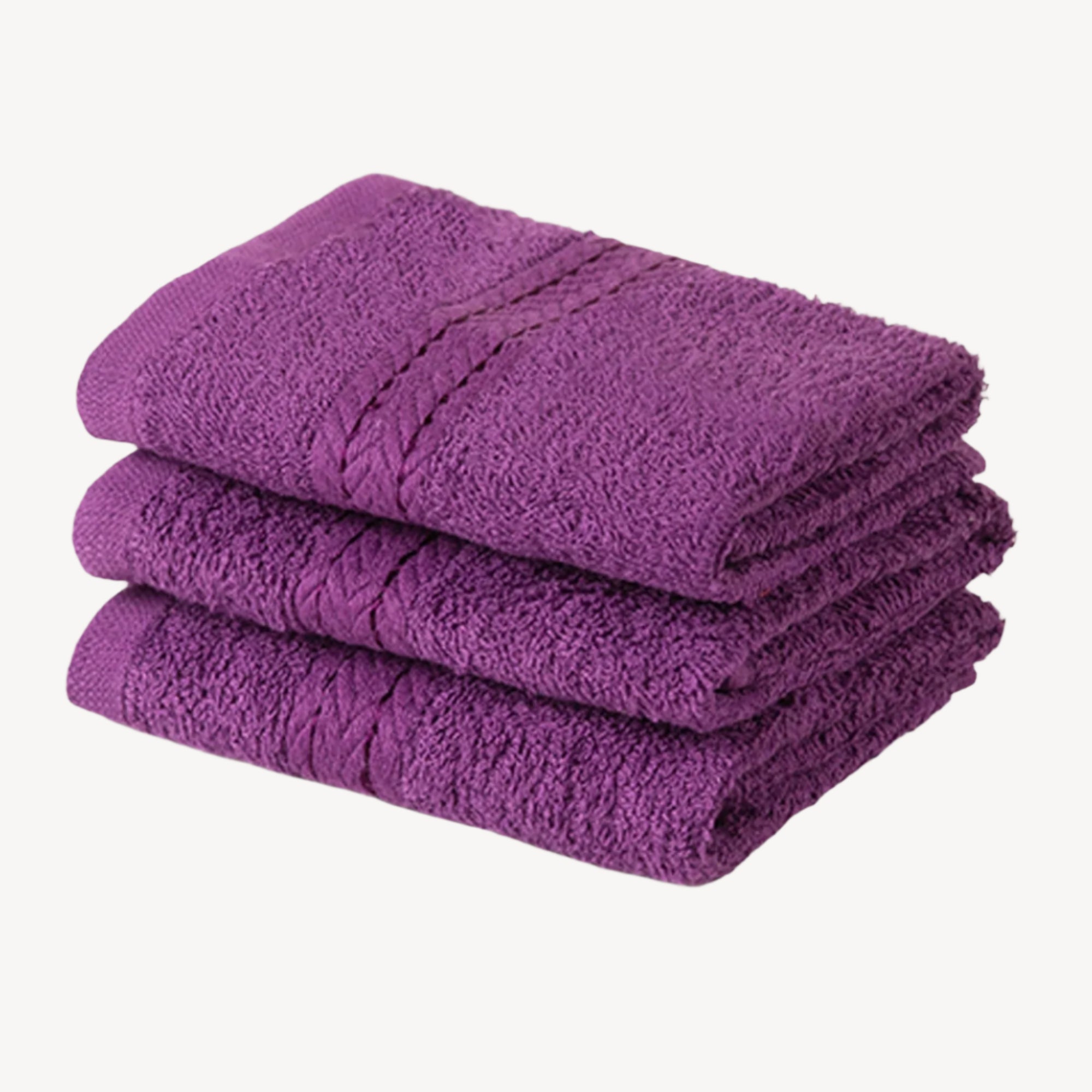 Purple Face Towel - Set of 3 - THE LINEN COMPANY