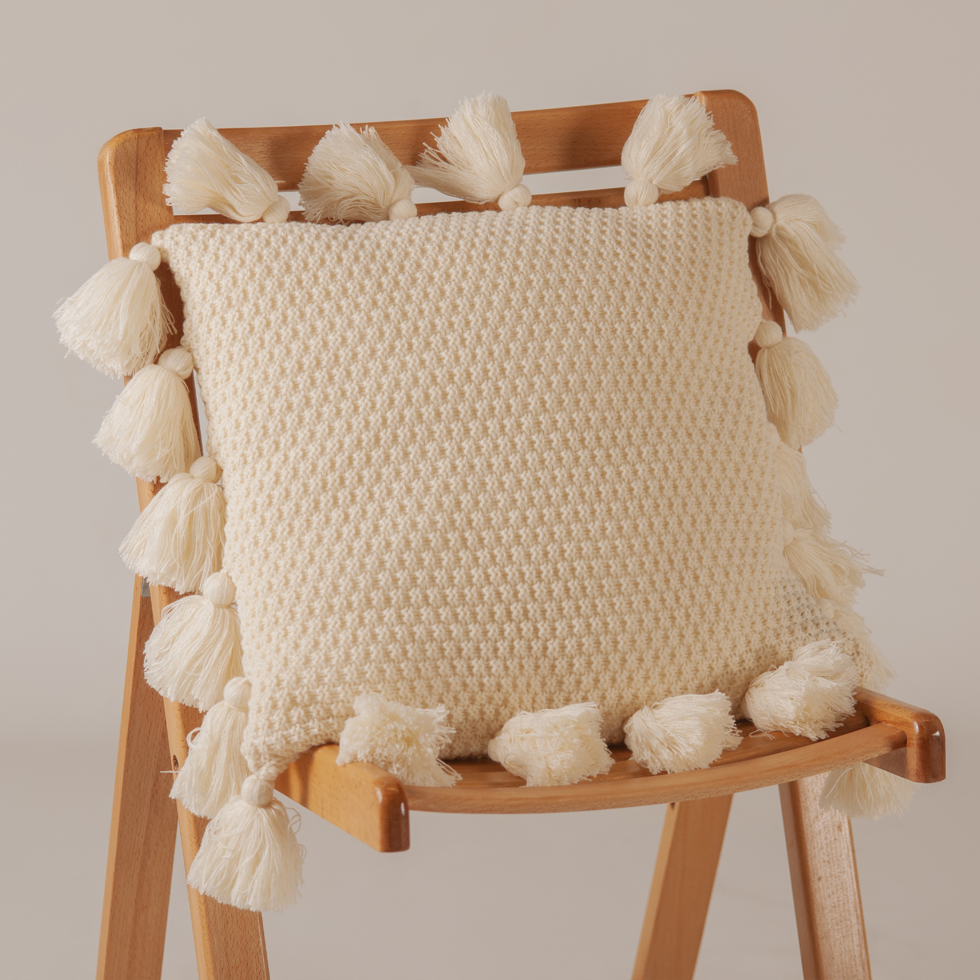 The Linen Company Accessories 16X16 Off-White Cozy Knit Cushion Cover Off White Cozy Knit Cushion Cover | Accessories | The Linen Company