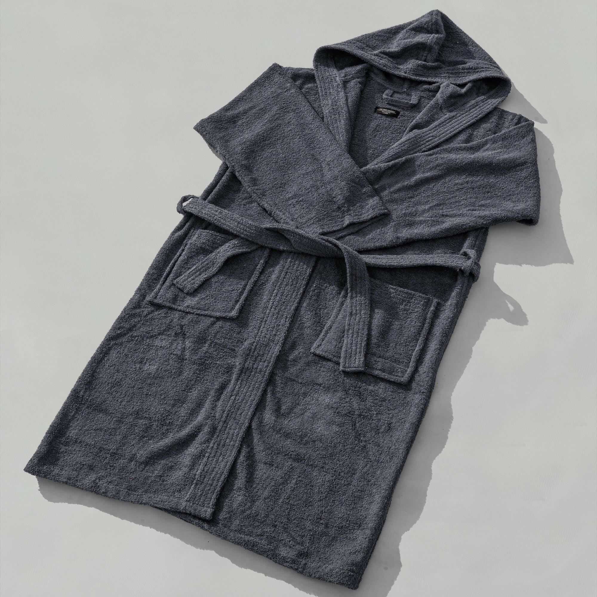 The Linen Company Accessories Large Navy Hooded Bathrobe