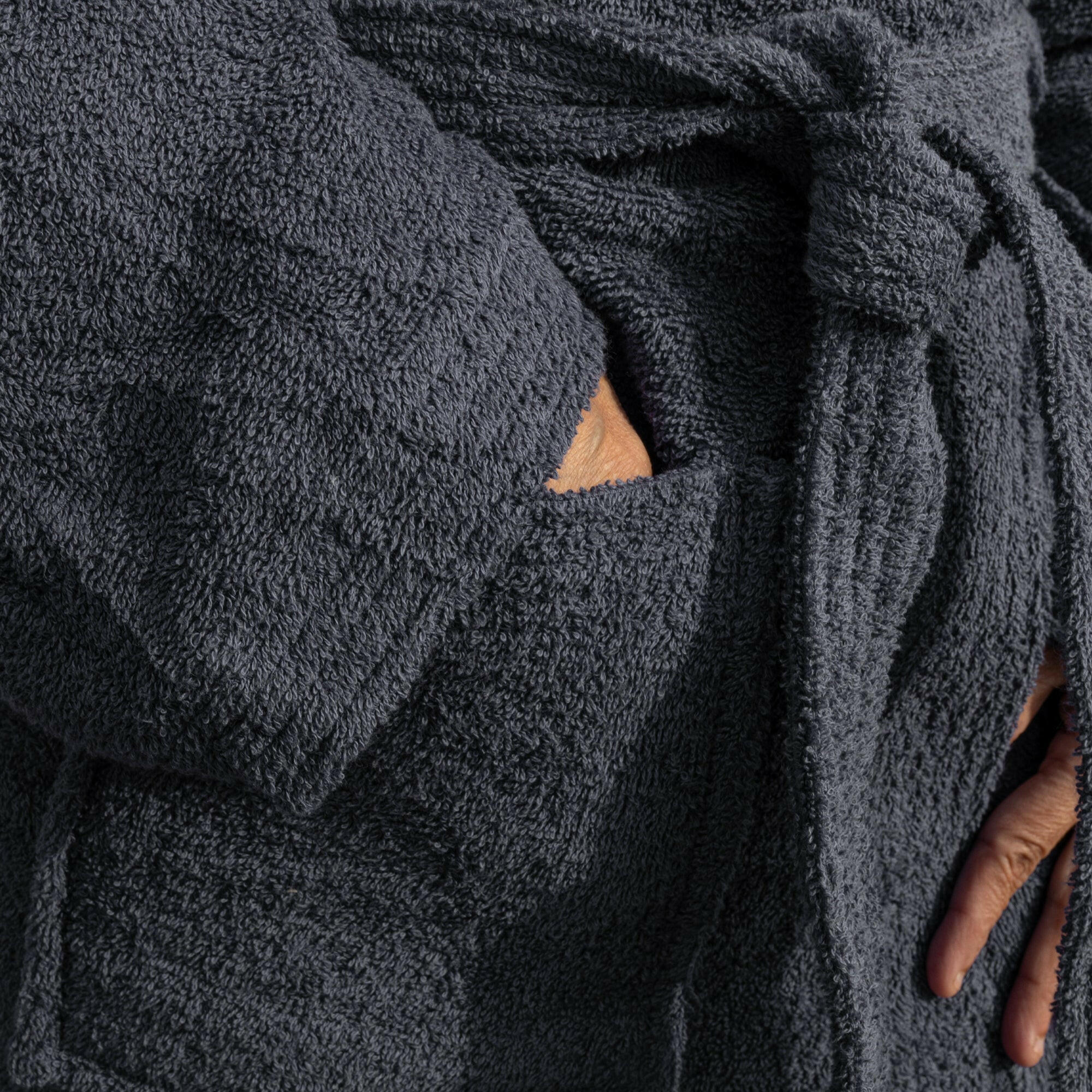 The Linen Company Accessories Large Navy Hooded Bathrobe
