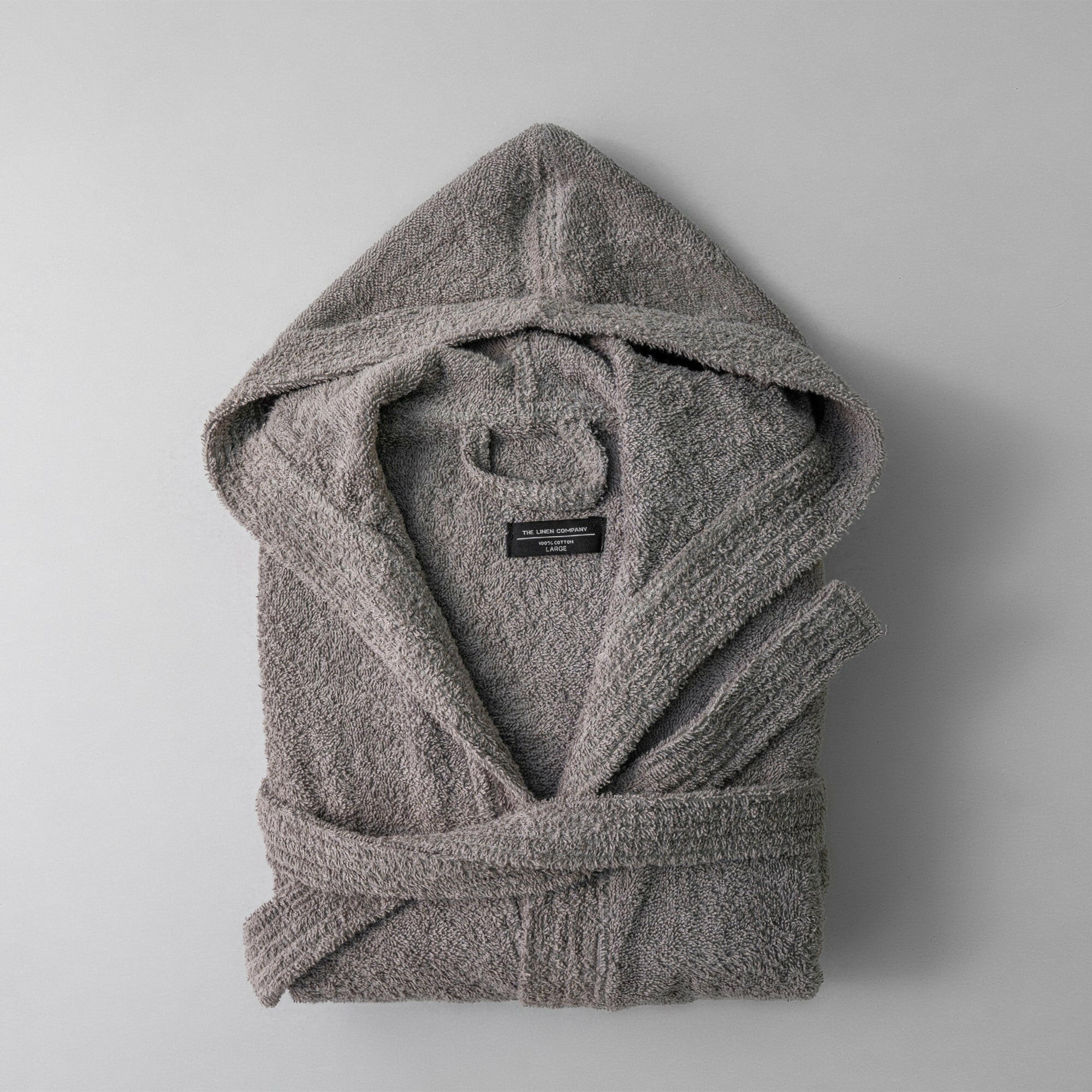 The Linen Company Accessories Large Taupe Hooded Bathrobe