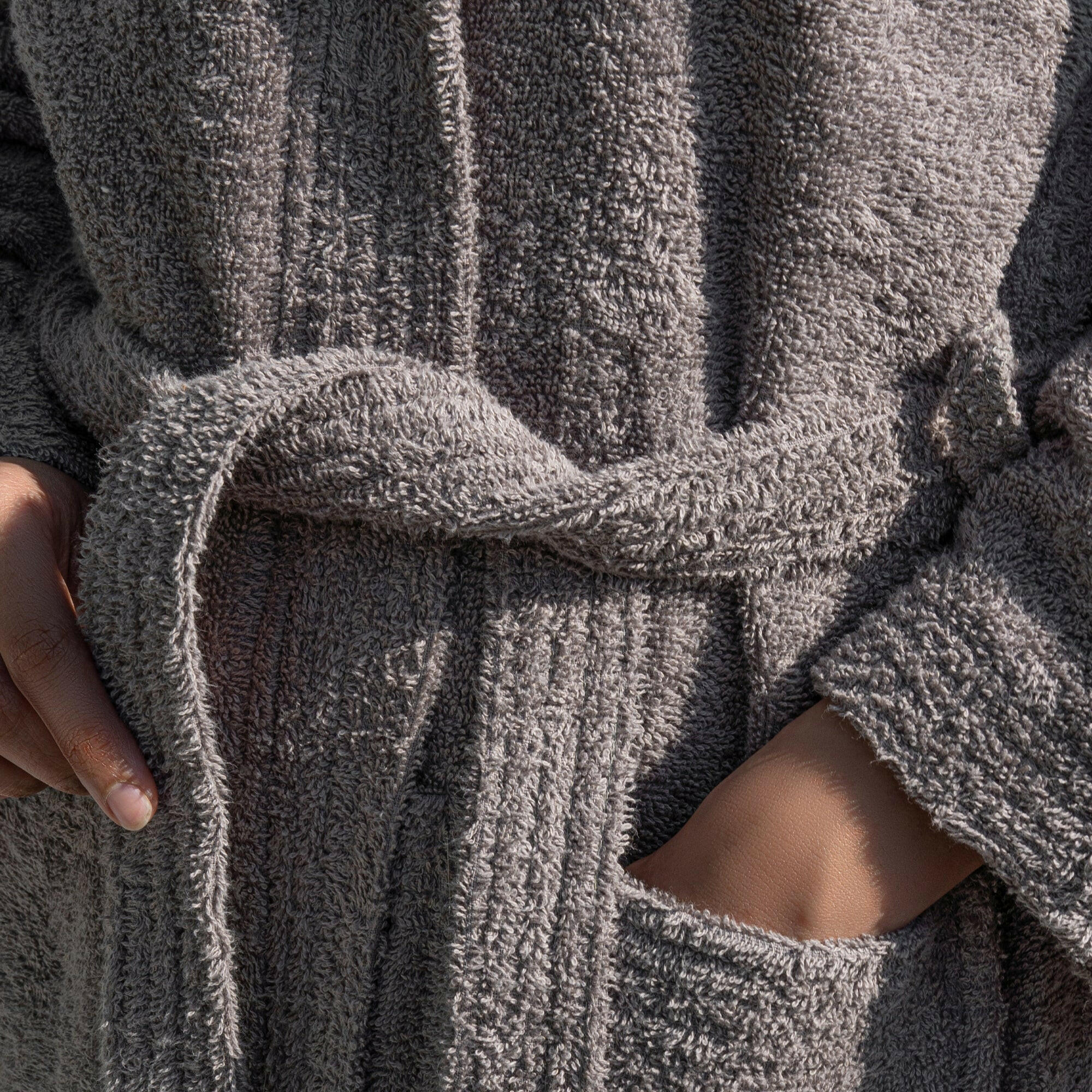 The Linen Company Accessories Large Taupe Hooded Bathrobe