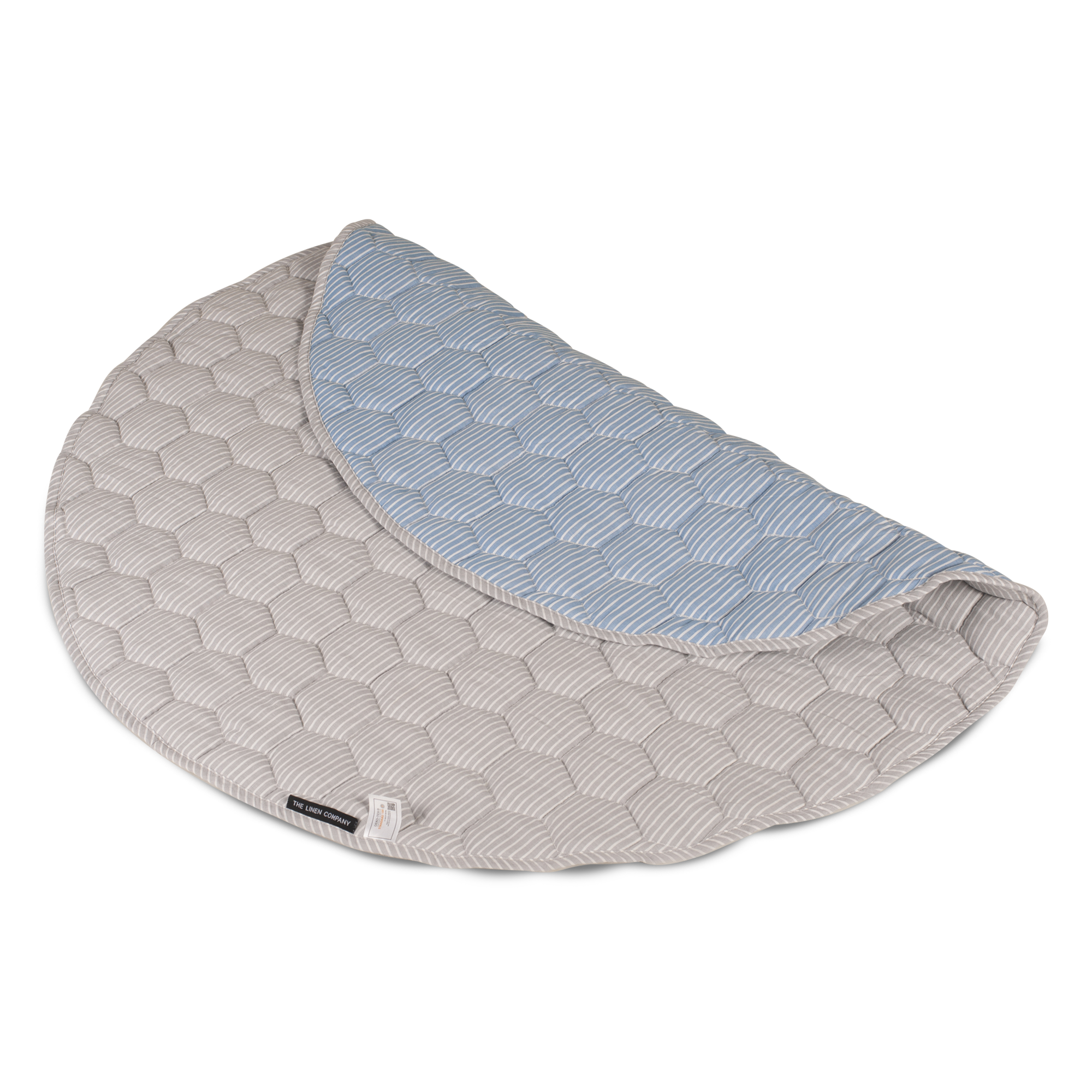 The Linen Company Accessories Standard Grey Blue Striped Baby Play Mat