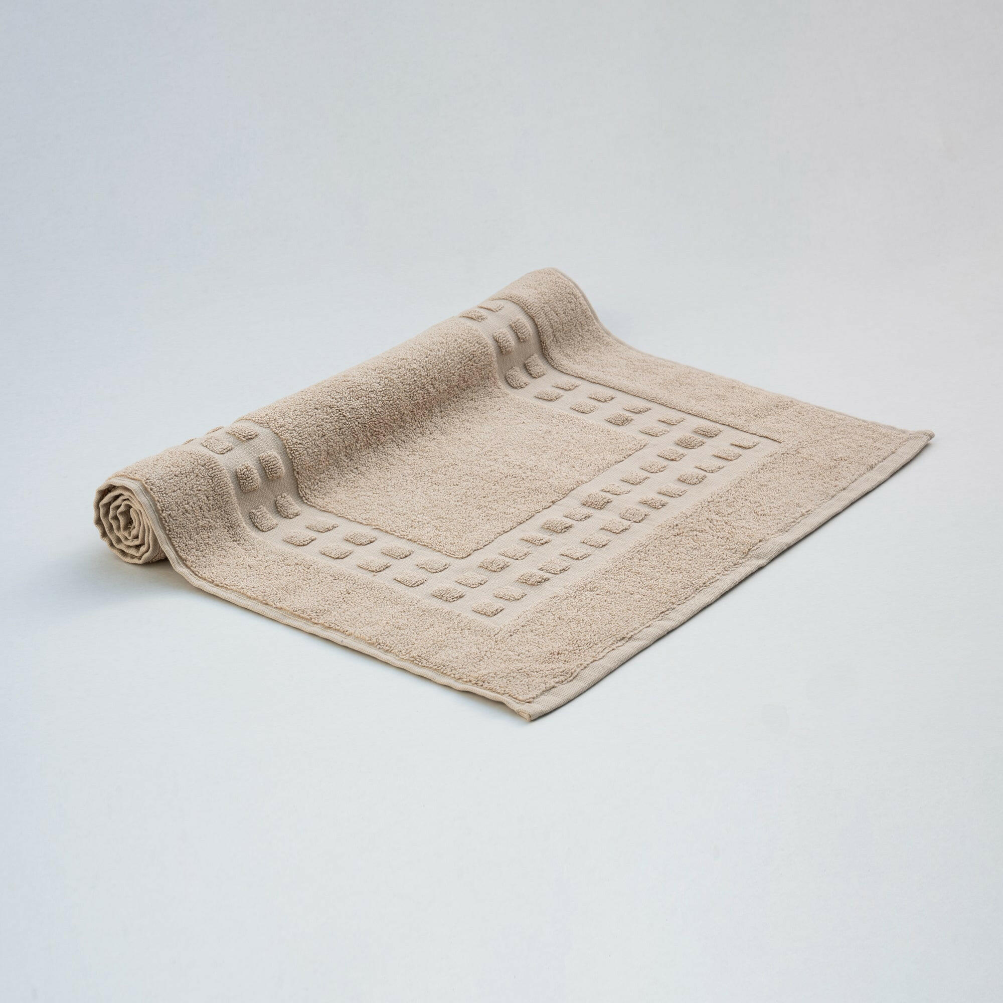 The Linen Company Bath Standard Light Brown Block Bath Mat