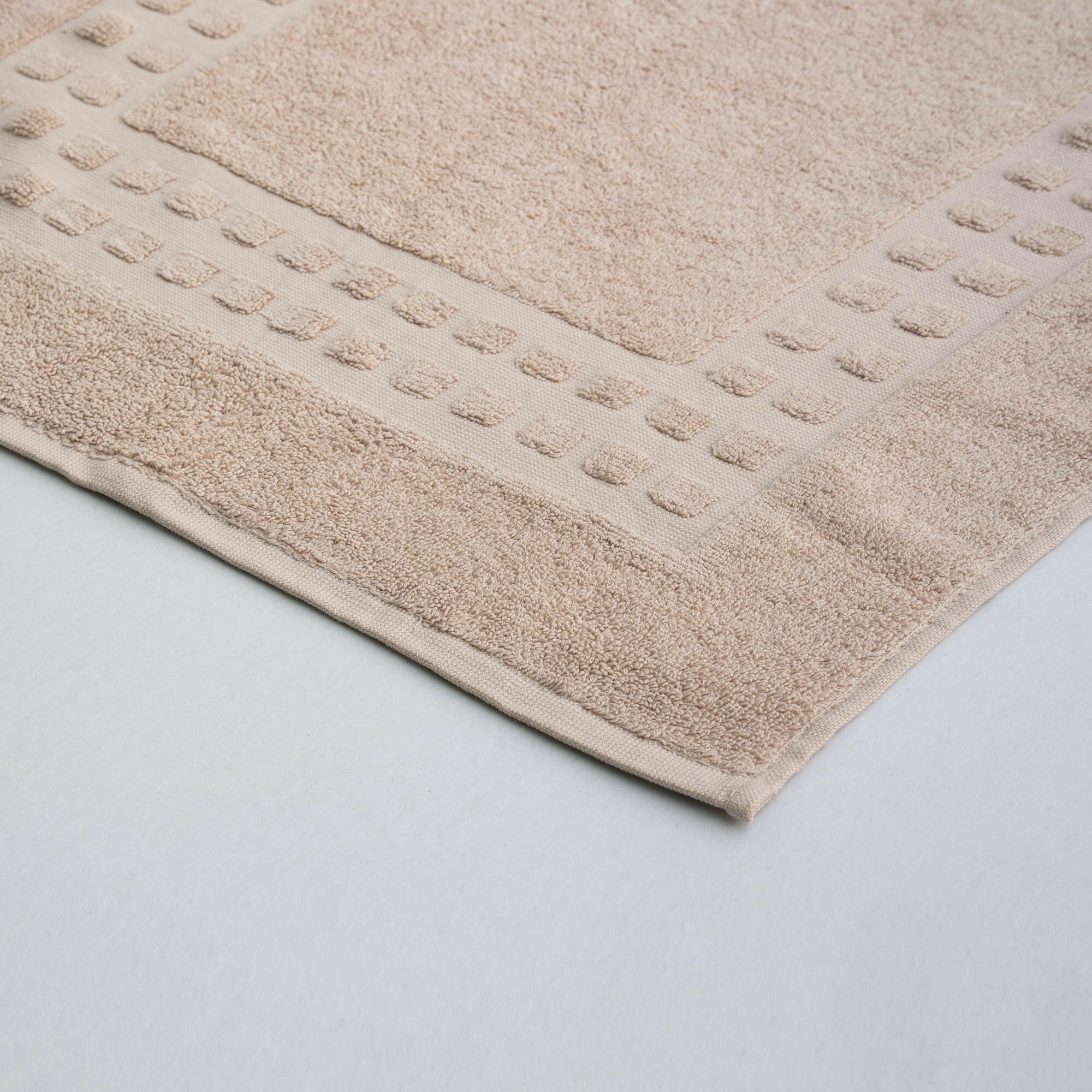 The Linen Company Bath Standard Light Brown Block Bath Mat