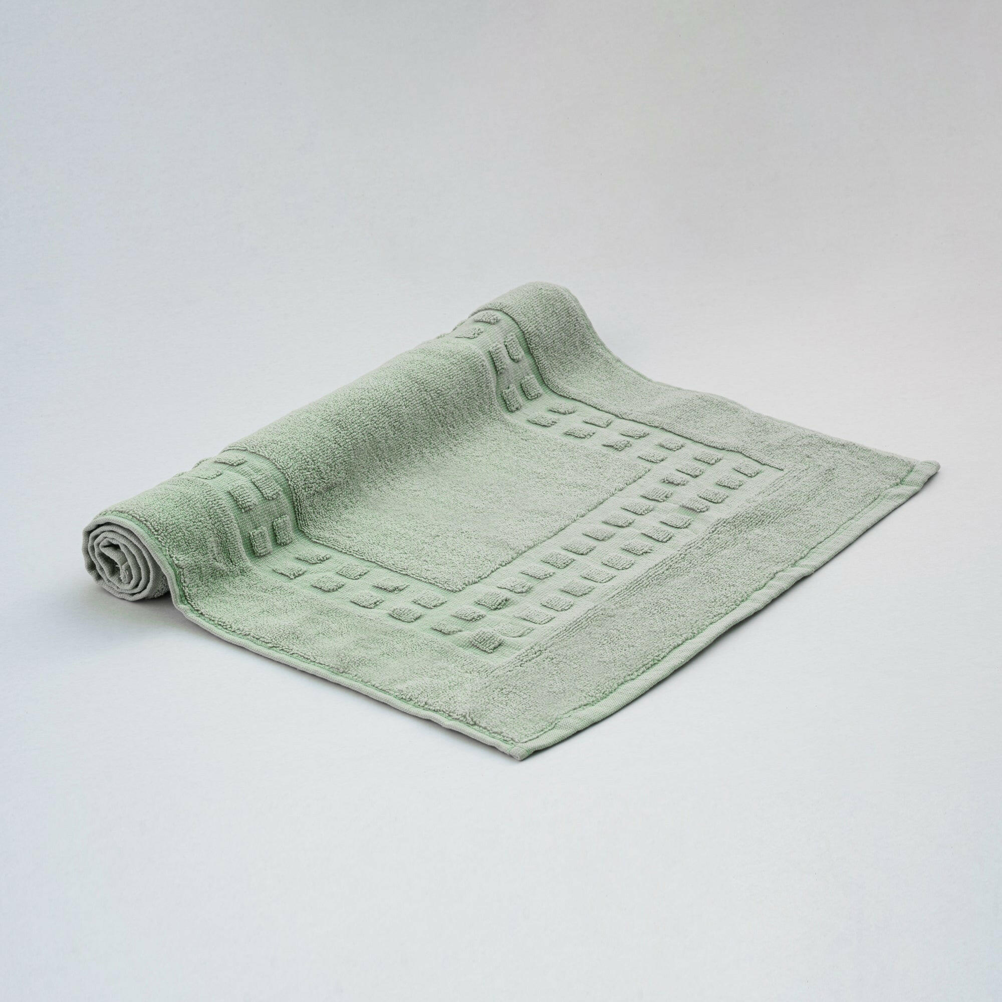 The Linen Company Bath Standard Light Green Block Bath Mat