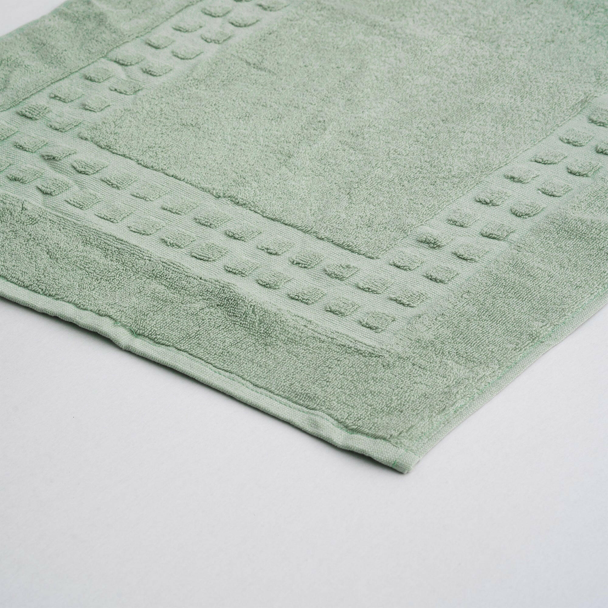 The Linen Company Bath Standard Light Green Block Bath Mat