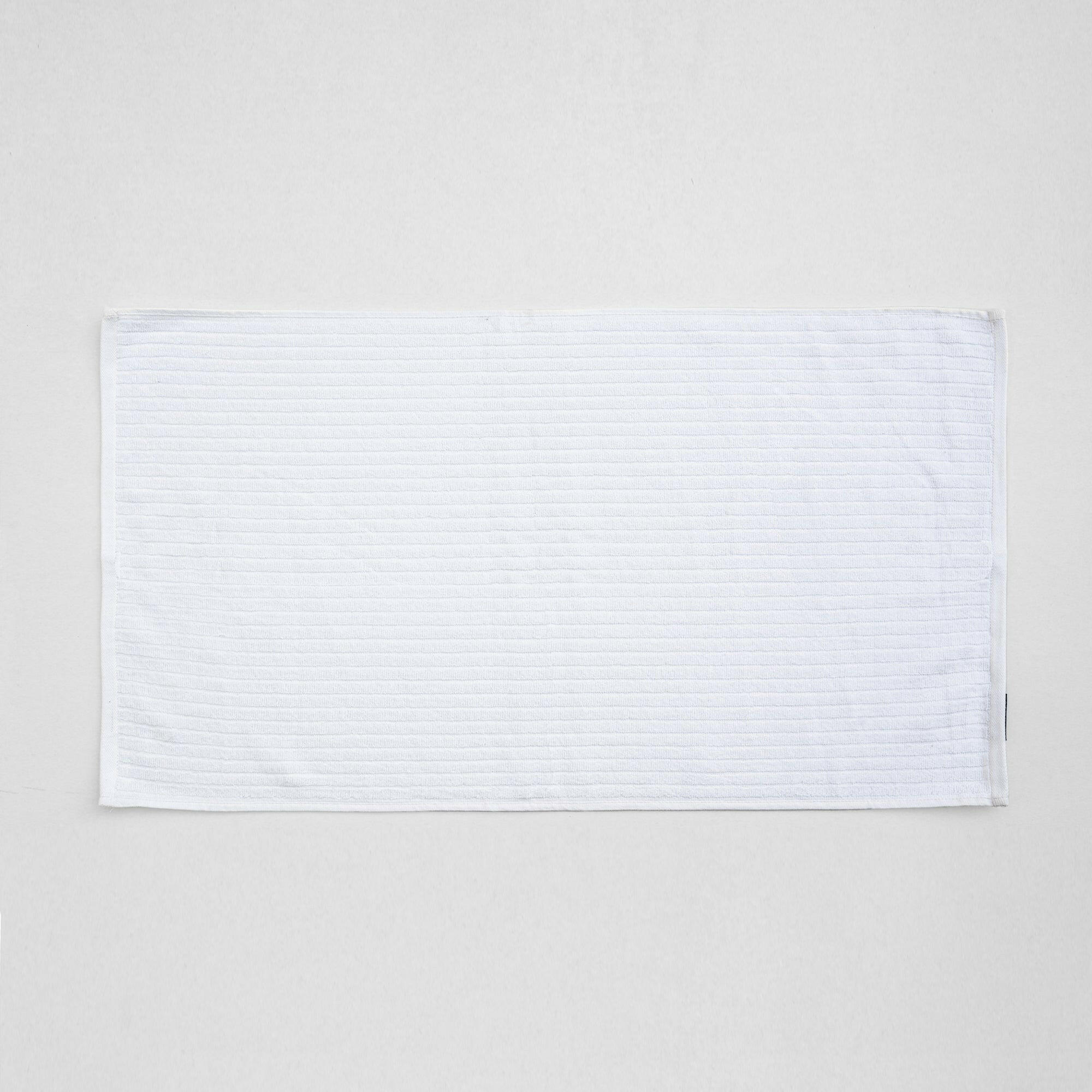 The Linen Company Bath Standard White Ribbed Bath Mat