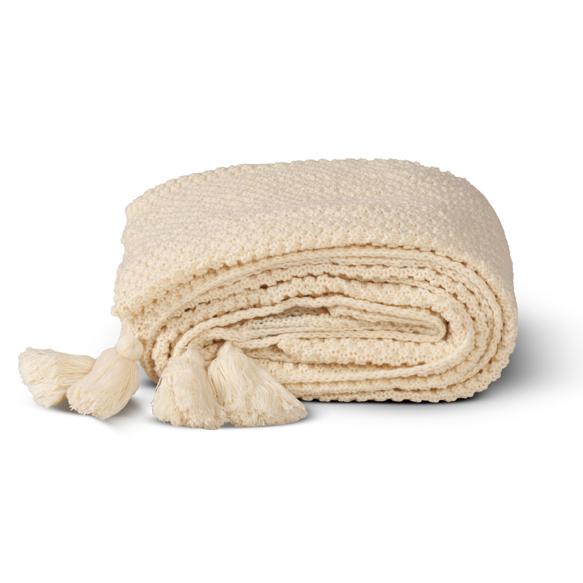 The Linen Company Bedding 51X67 Off-White Cozy Knit Throw