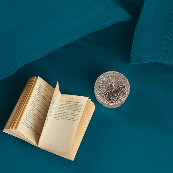 The Linen Company Bedding Flat Sheet Set / Queen Teal Solid Bed Sheet Set