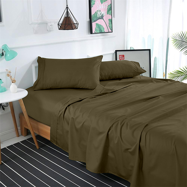 The Linen Company Bedding Flat Sheet Set / Twin Terrarium Moss Solid Bed Sheet Set Terrarium Moss Solid Bed Sheet Set | Bedding | The Linen Company