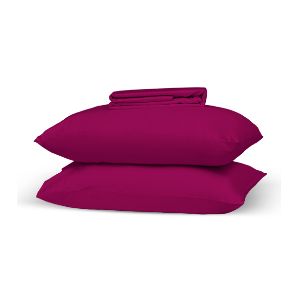 The Linen Company Bedding Magenta Pink Solid Bed Sheet Set