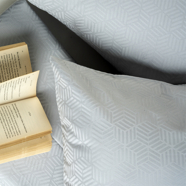 The Linen Company Bedding Queen Grey Jacquard T400 Bed Sheet Set