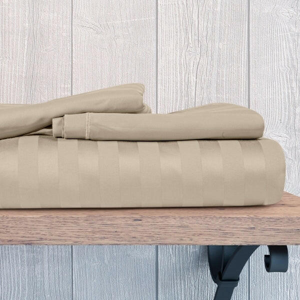 The Linen Company Bedding Single Ivory Stripe Duvet cover set