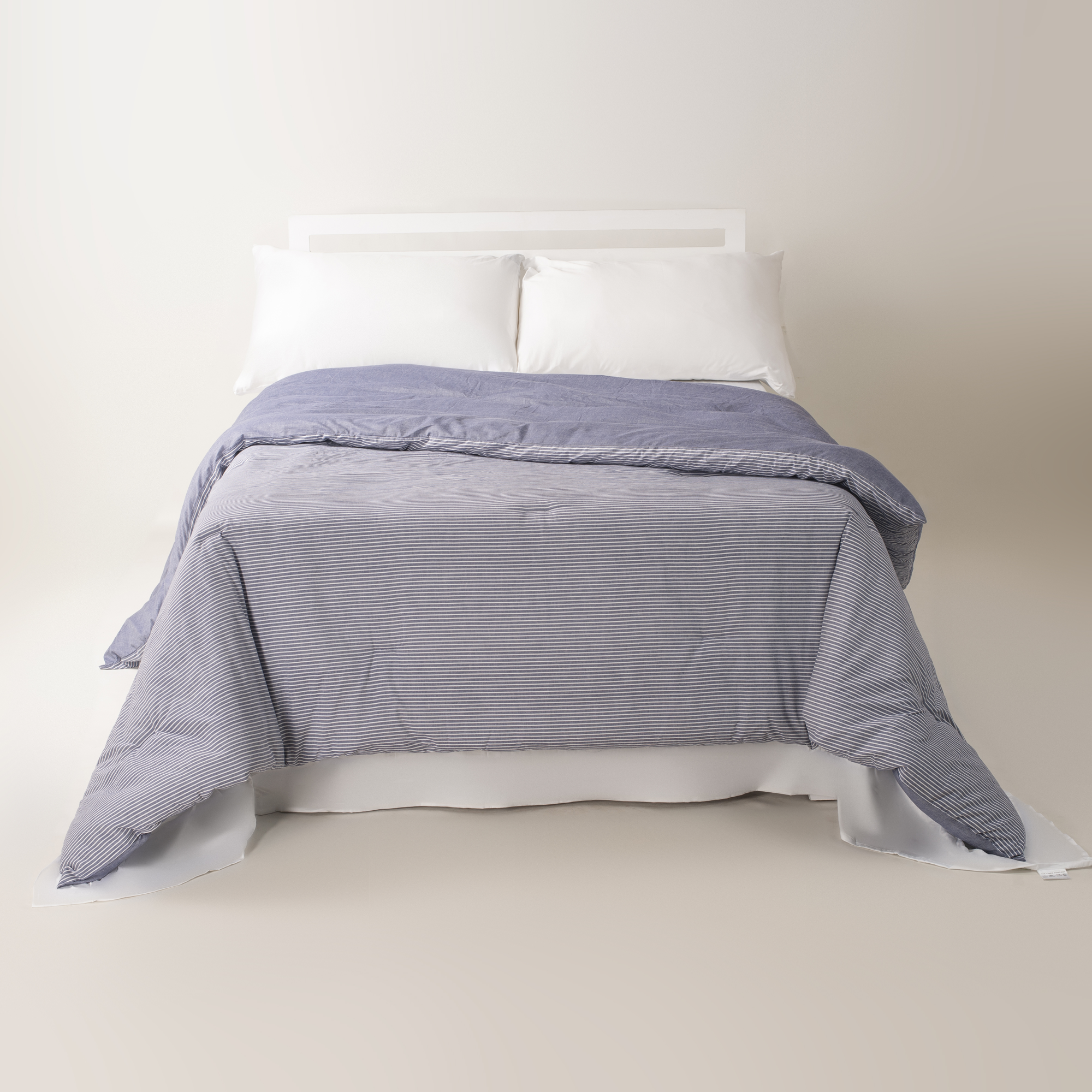 The Linen Company Bedding Standard Blue Steel Striped Comforter