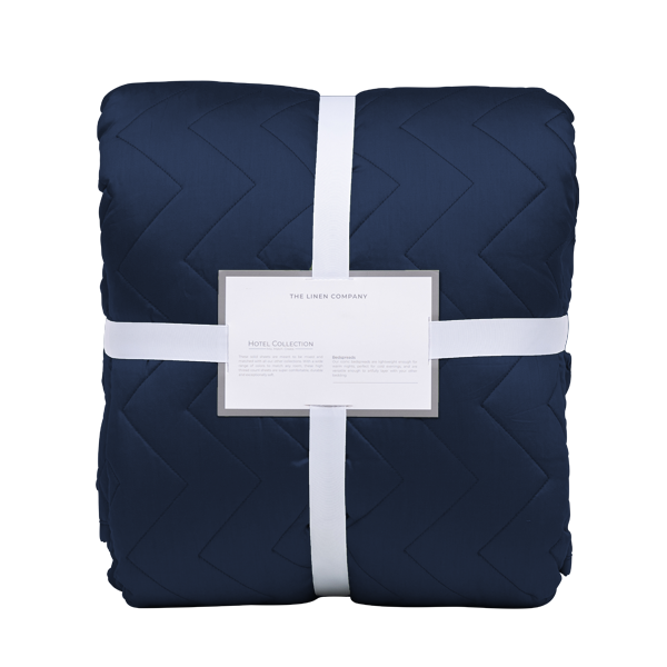 The Linen Company Bedding Standard Royal Blue Zig Zag Hotel Bedspread