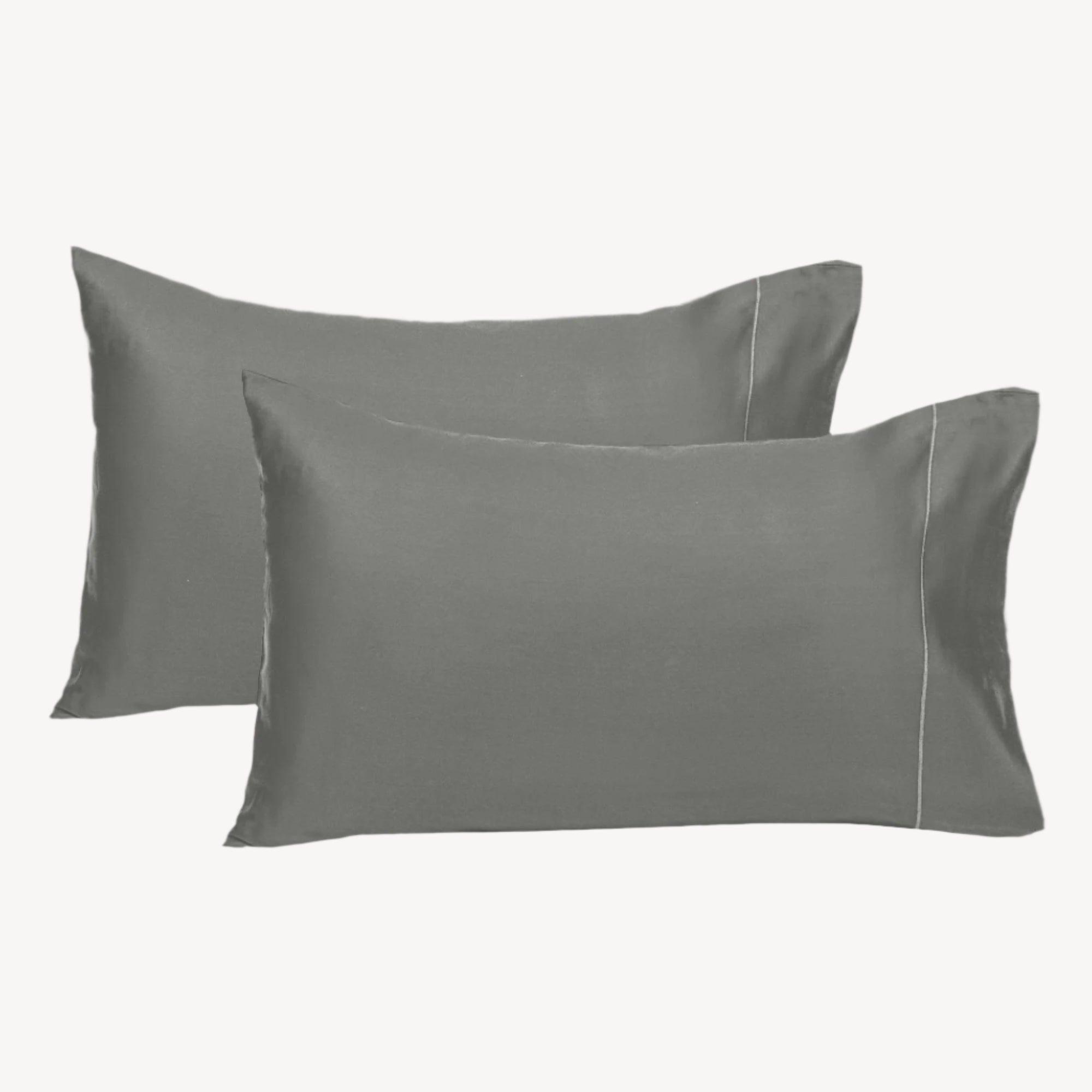 The Linen Company Bedding Standard Silver Grey Solid Microfiber Pillowcases