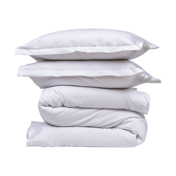 The Linen Company Bedding White 750 Supima Wood Work Duvet Cover Set