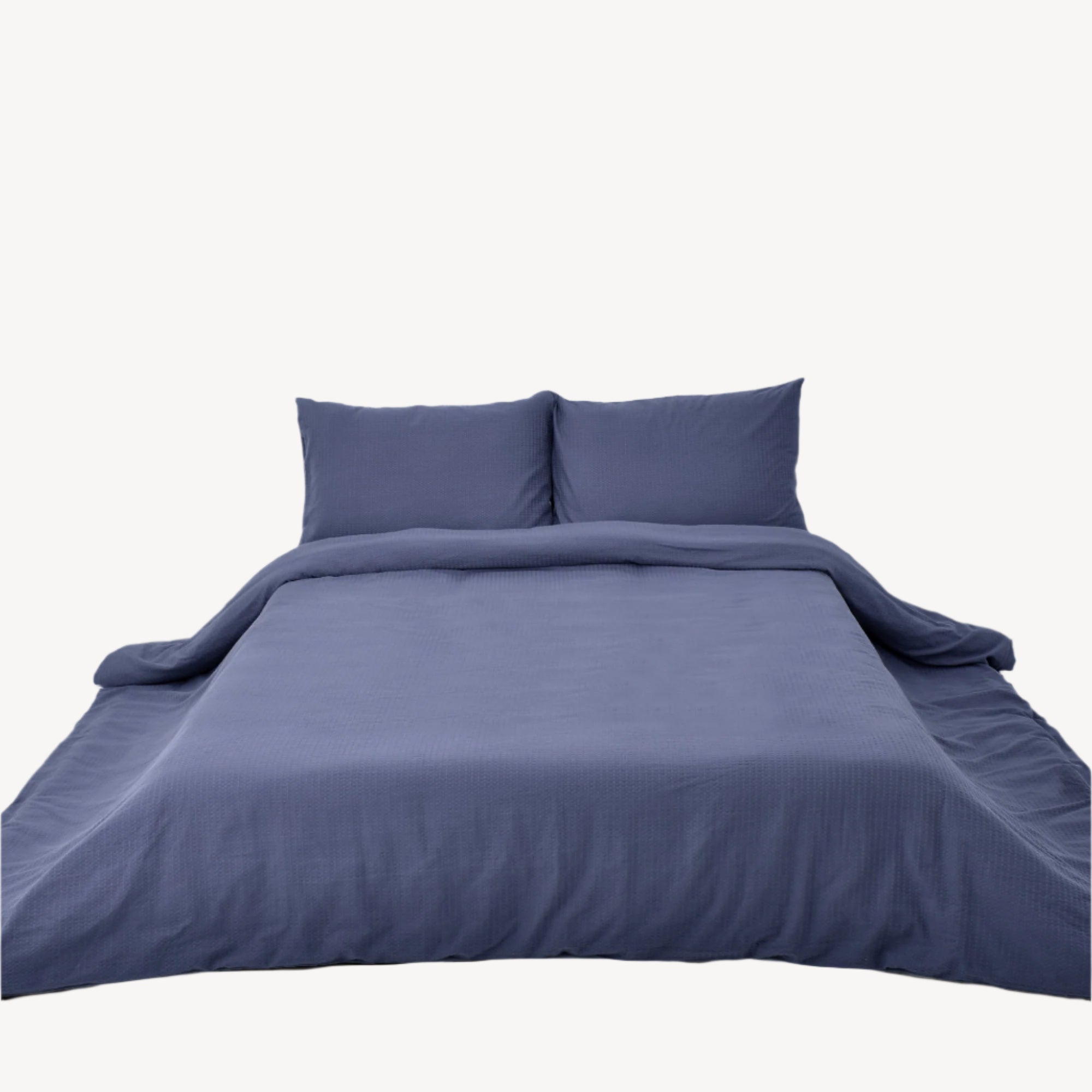 Slate Grey Waffle Duvet Cover Set-Luxe Edition