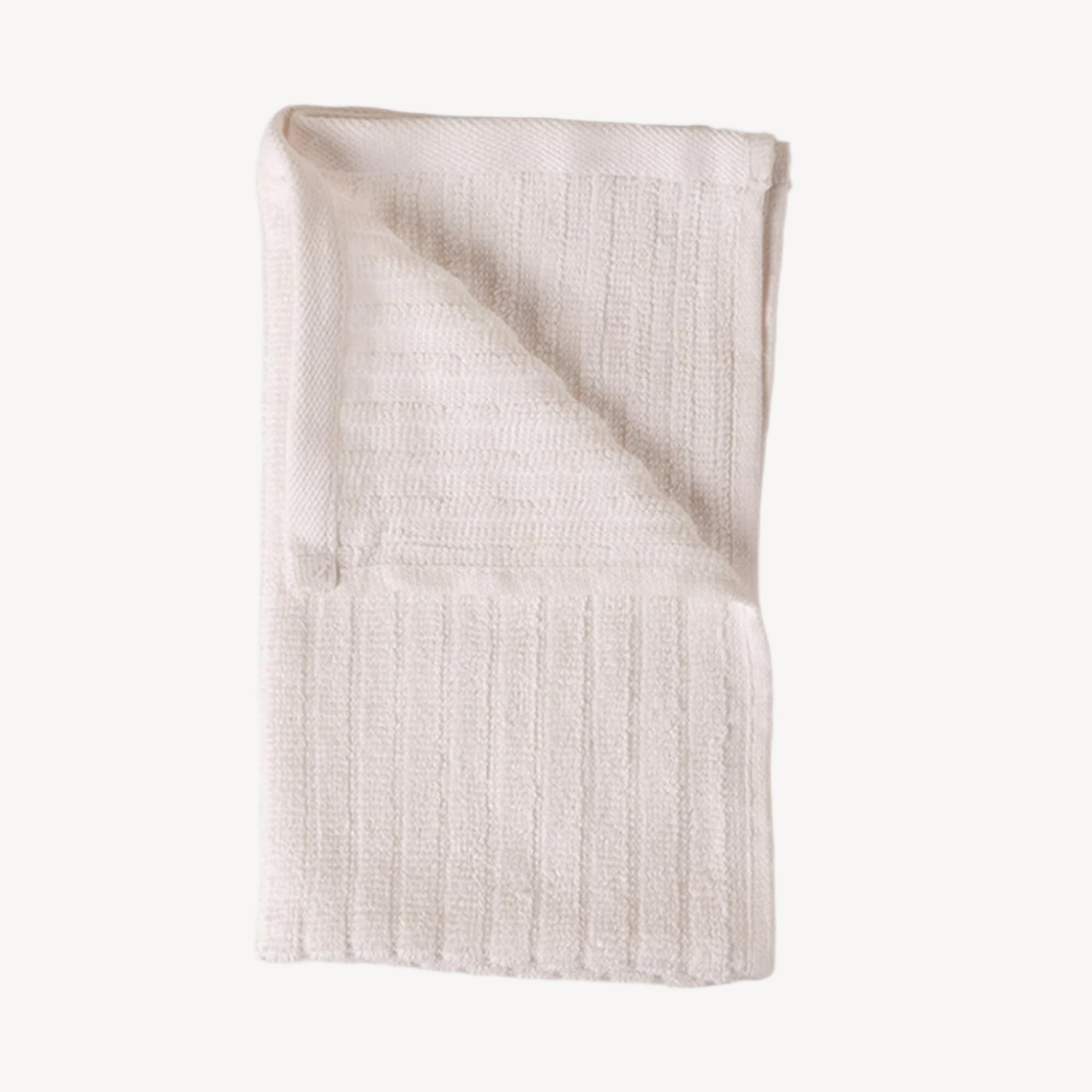 White Ribbed Hand Towel - THE LINEN COMPANY