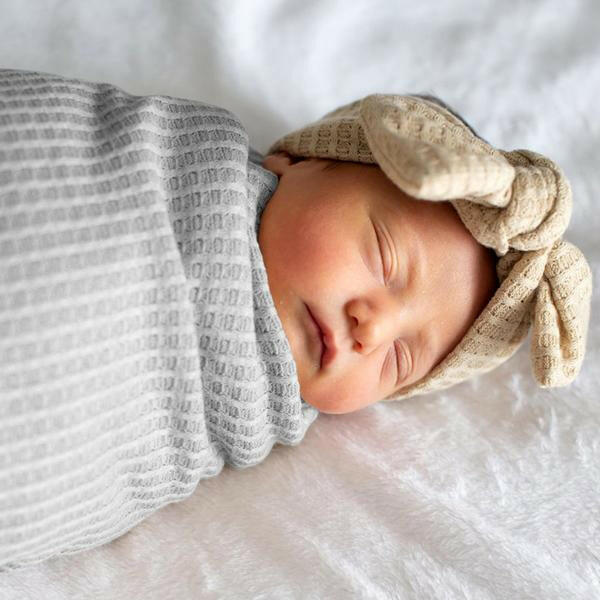 Grey Baby Waffle Blanket
