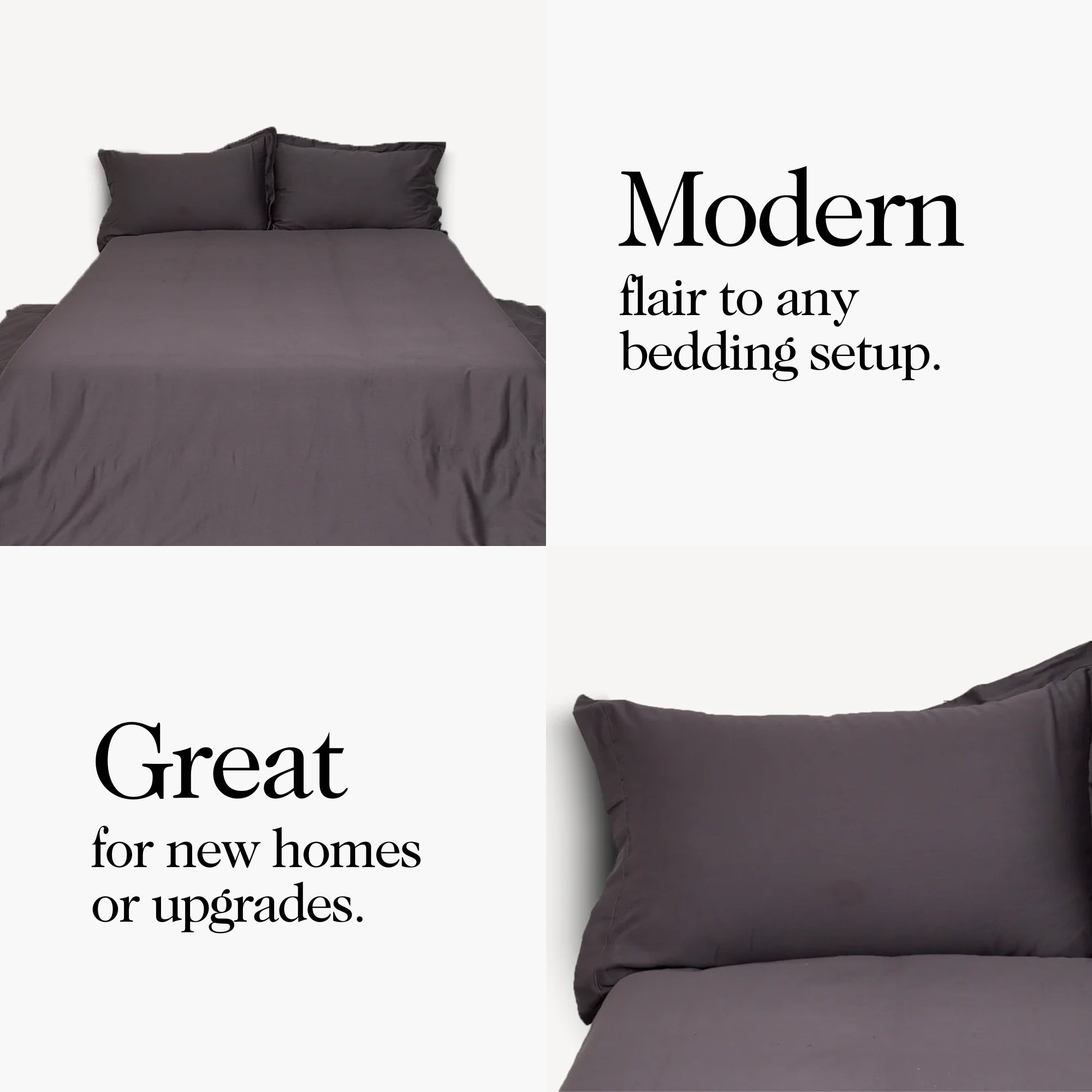 Charcoal Solid bed Sheet Set