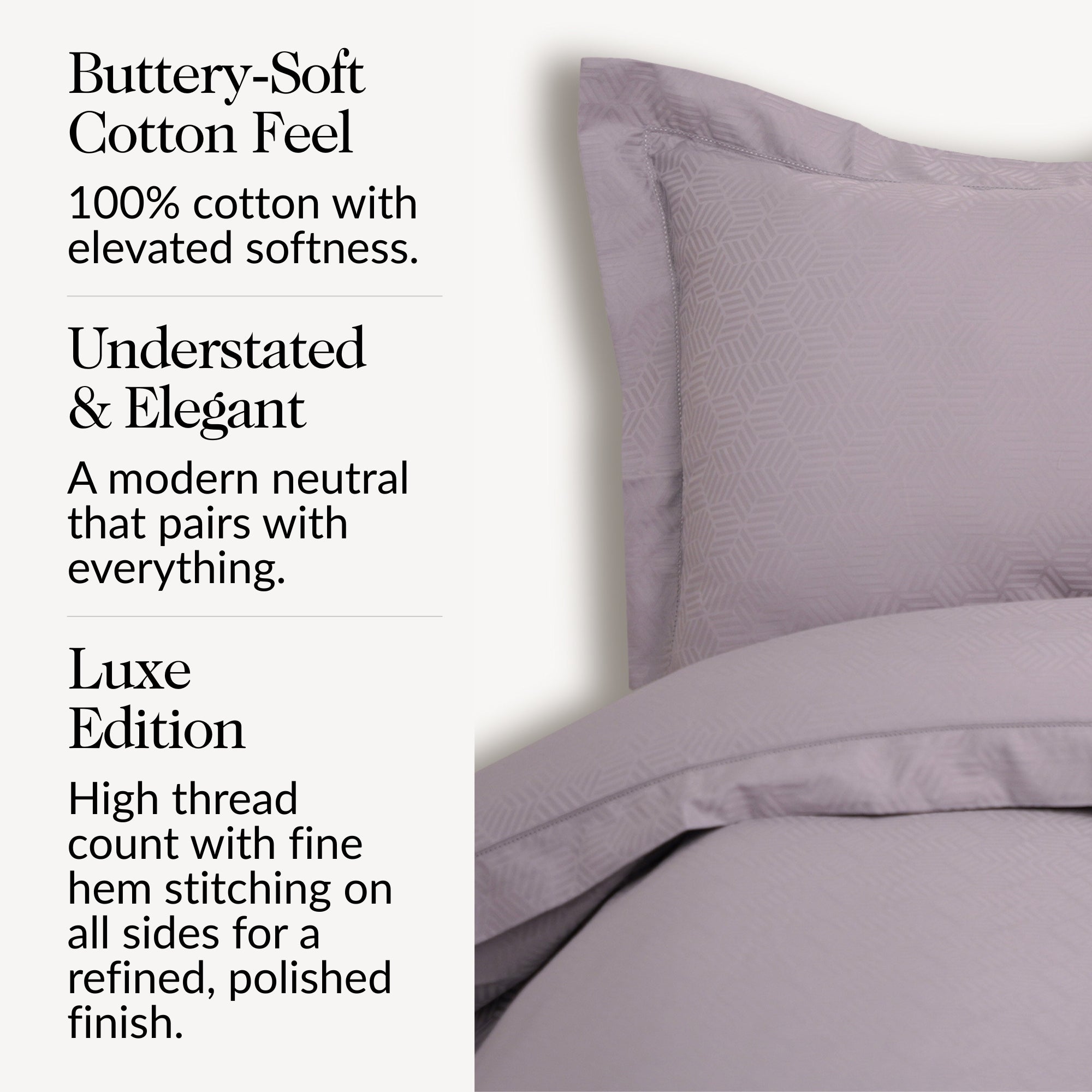 Grey Jacquard Duvet Cover Set-Luxe Edition