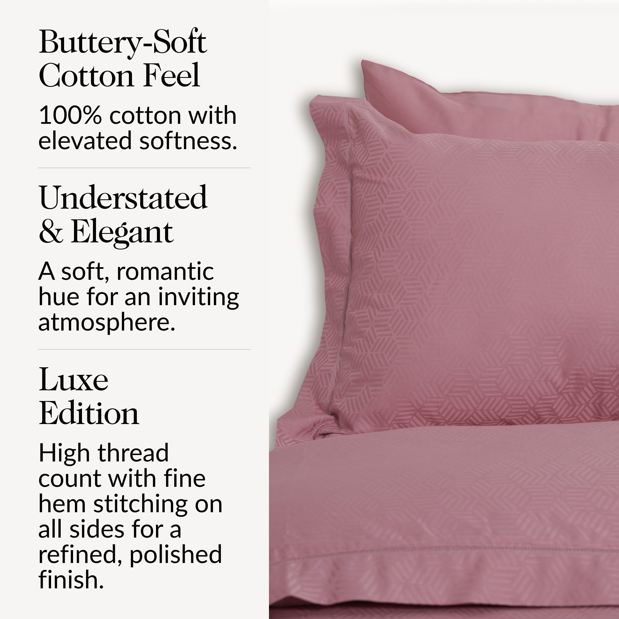 Rose Pink Jacquard Duvet Cover Set-Luxe Edition
