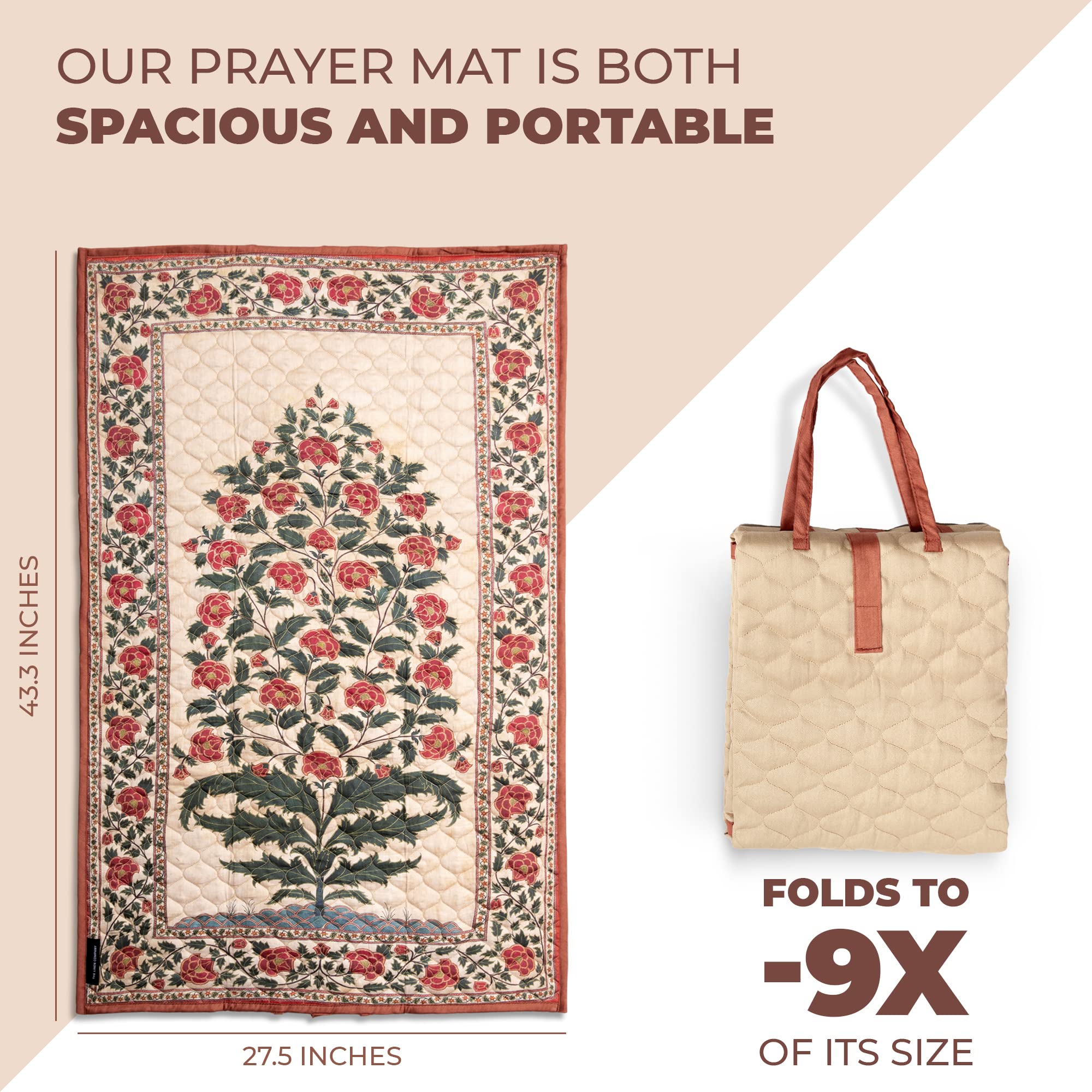 Crimson Paradise cushioned prayer mat