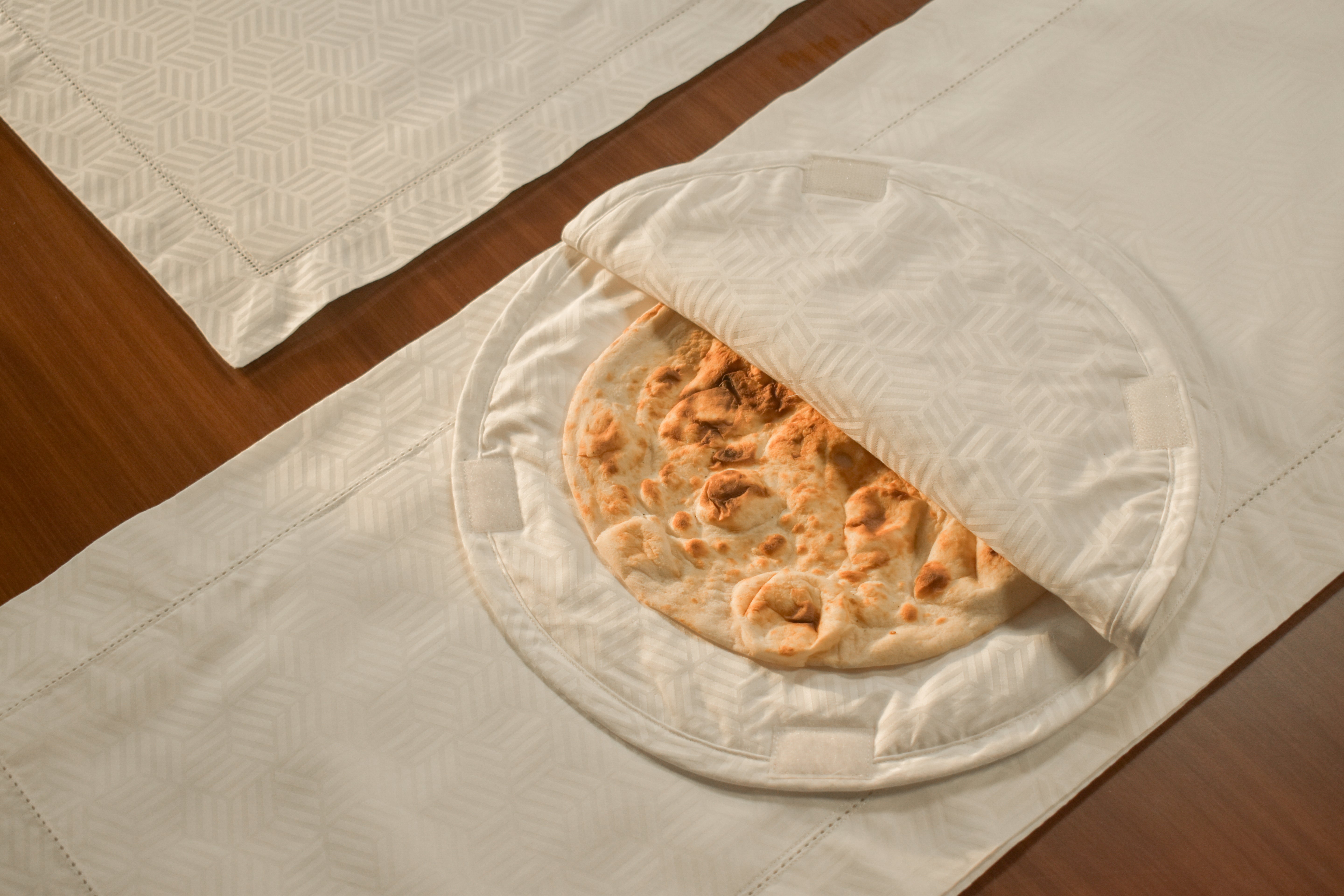 White Jacquard Roti Cover Luxe-Edition