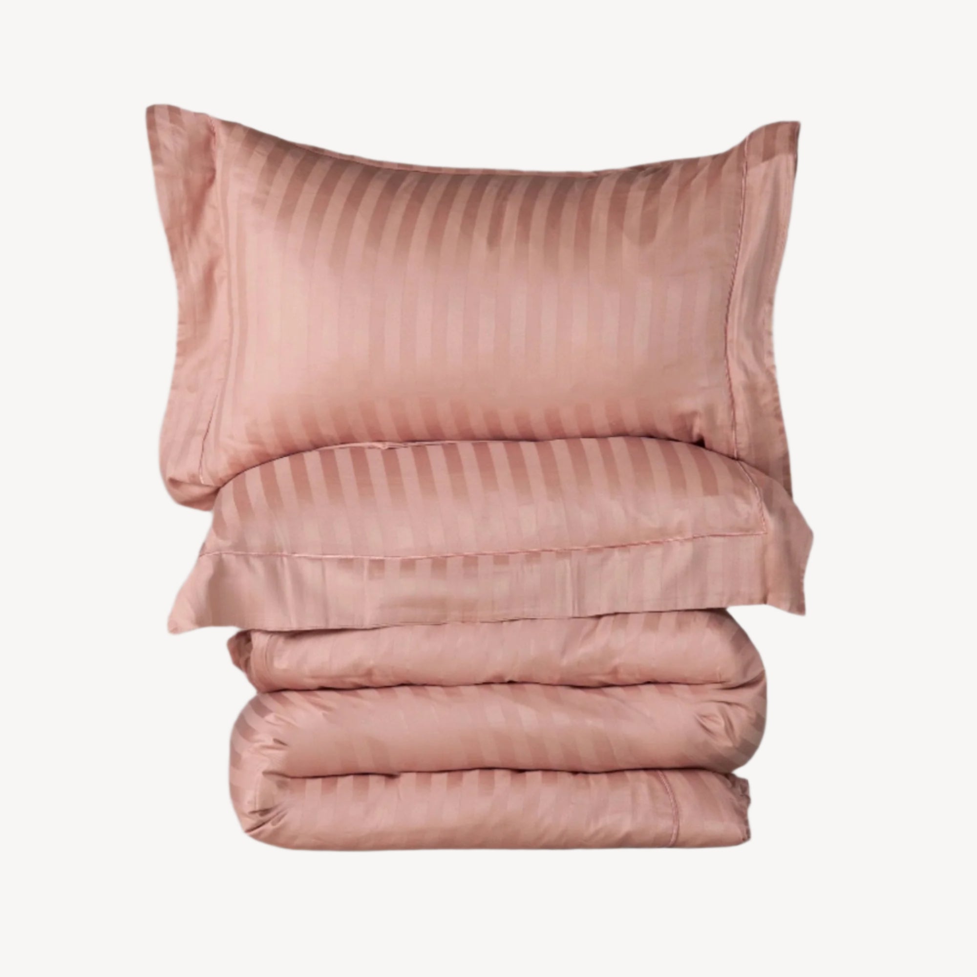 Rose Pink Stripe Duvet Cover Set