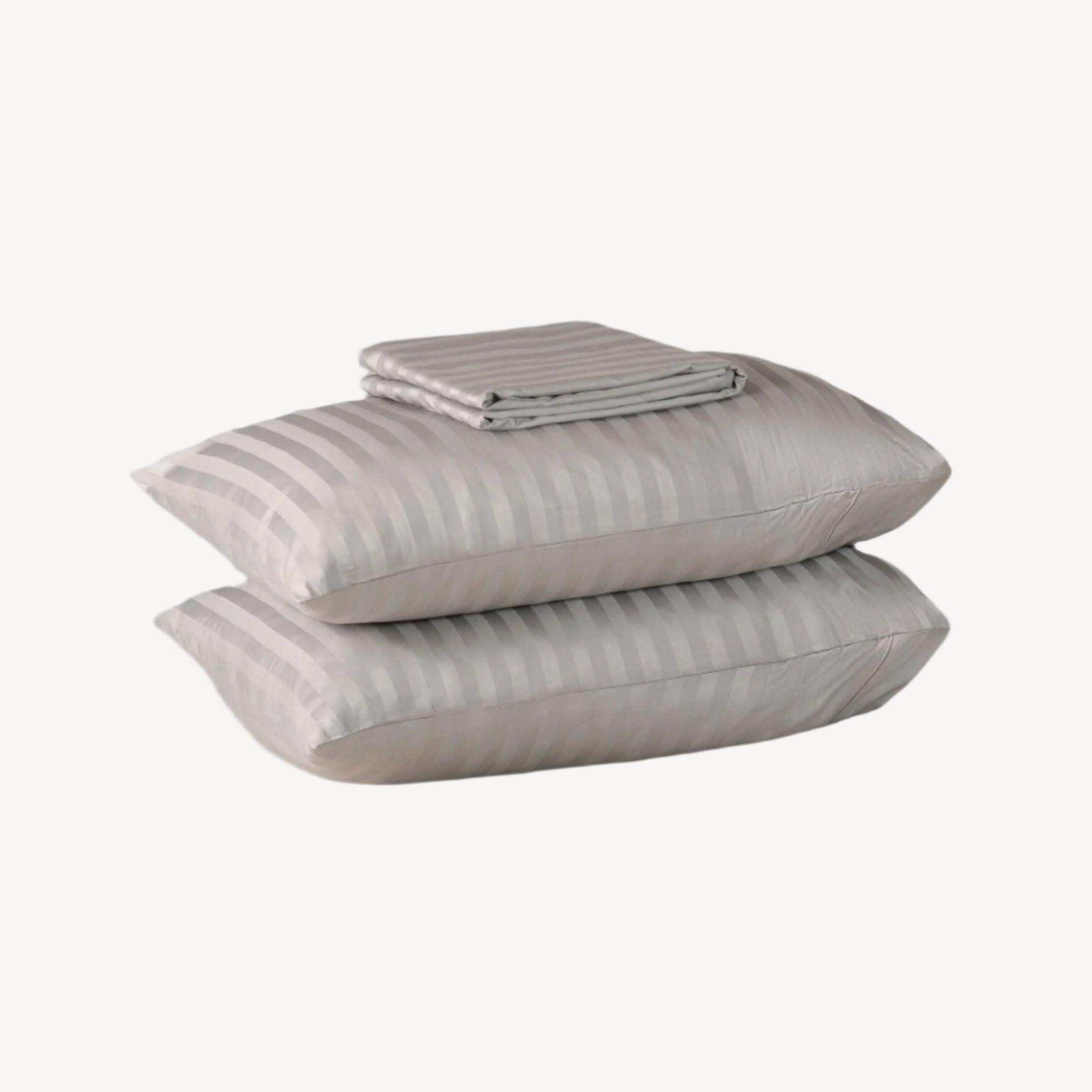 Silver Grey Stripe Bed Sheet Set