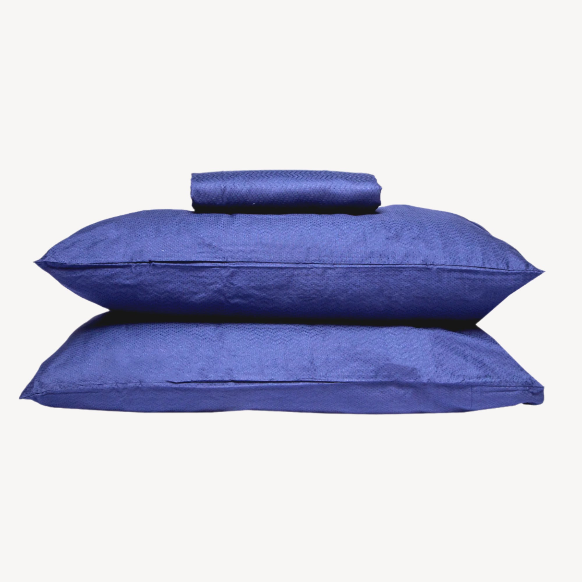 Blue Velvet Jacquard Bed Sheet Set