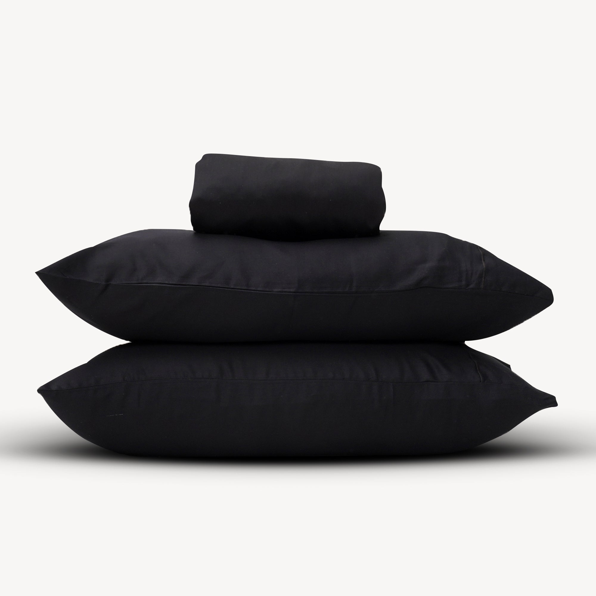 Black Solid Bed Sheet Set