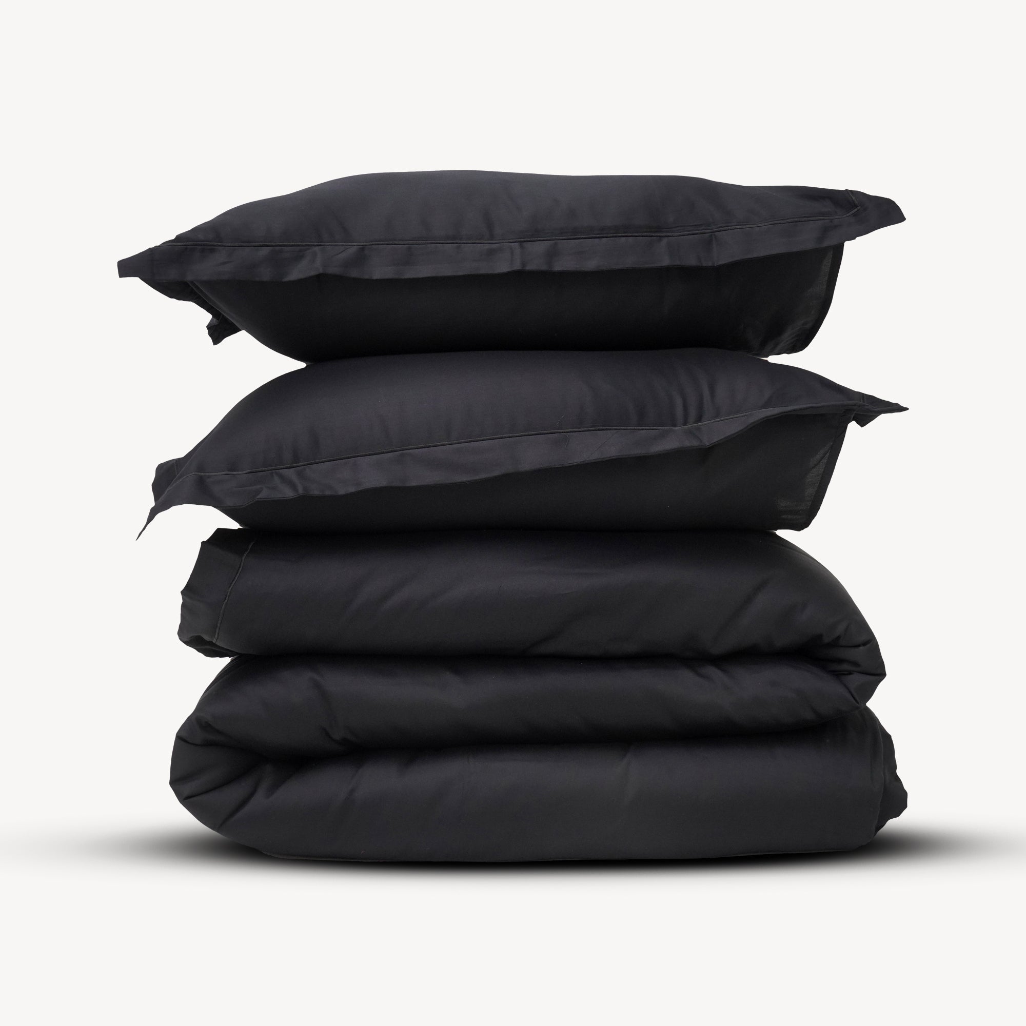 Black Solid Duvet Cover Set