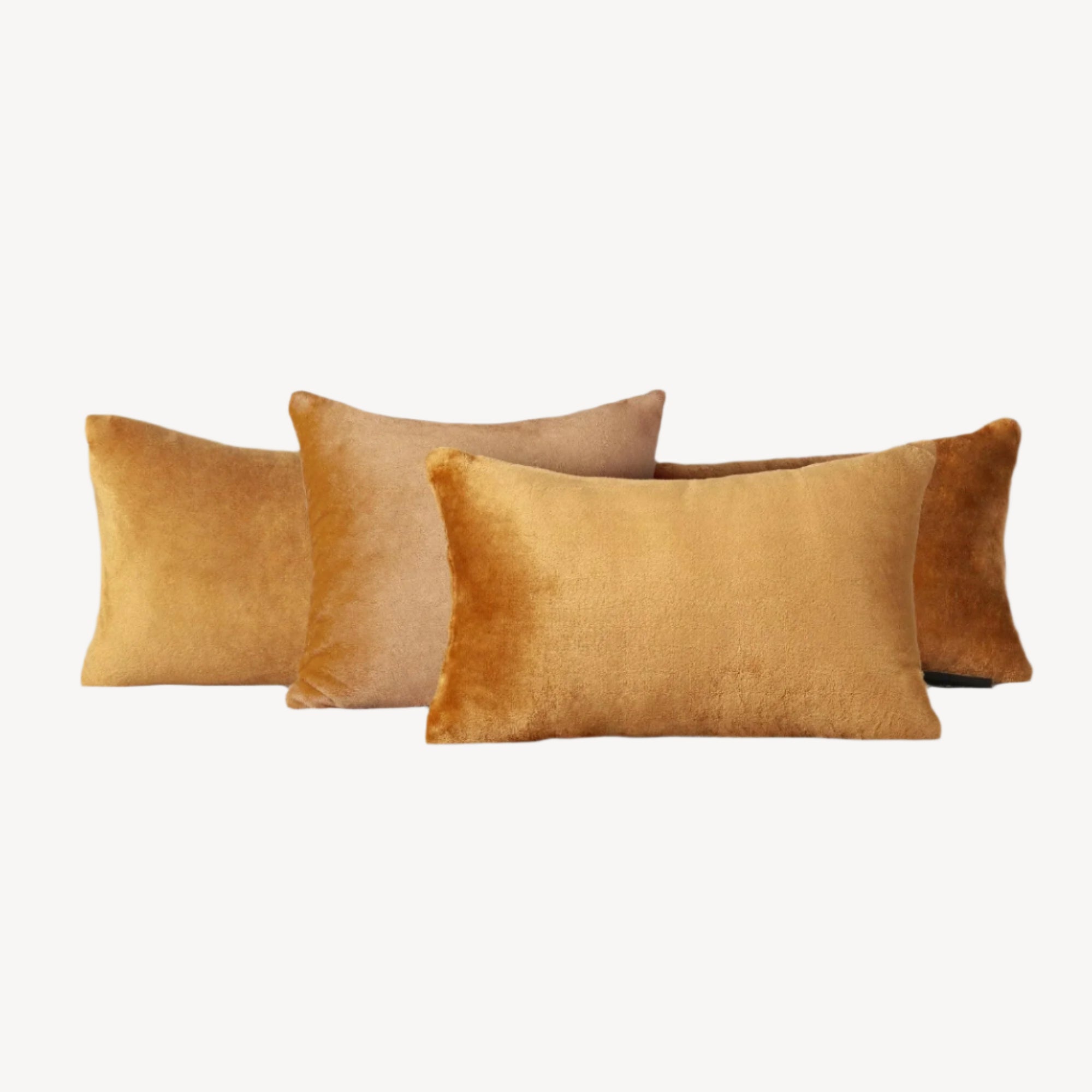 Camel Plush Cushion - THE LINEN COMPANY