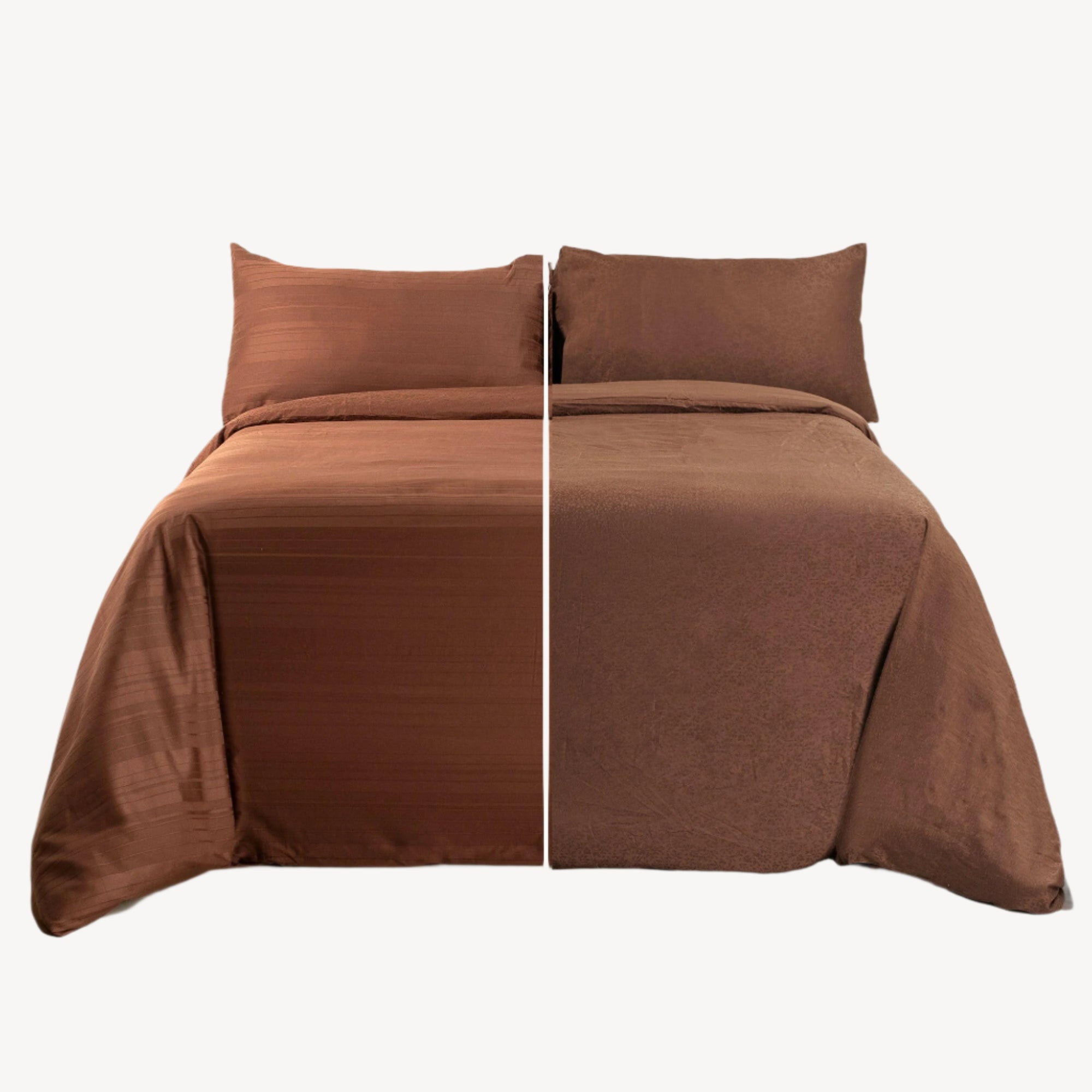 Cocoa Front Reversible Duvet Cover Set - THE LINEN COMPANY